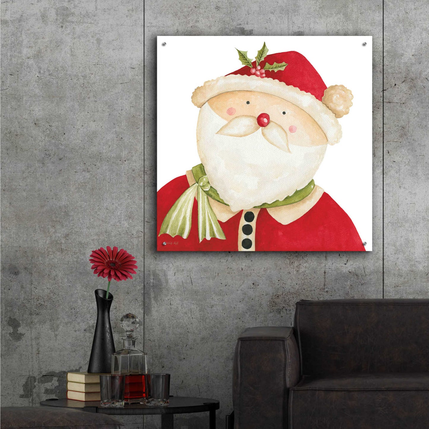 Epic Art 'Mr. Claus' by Cindy Jacobs, Acrylic Glass Wall Art,36x36