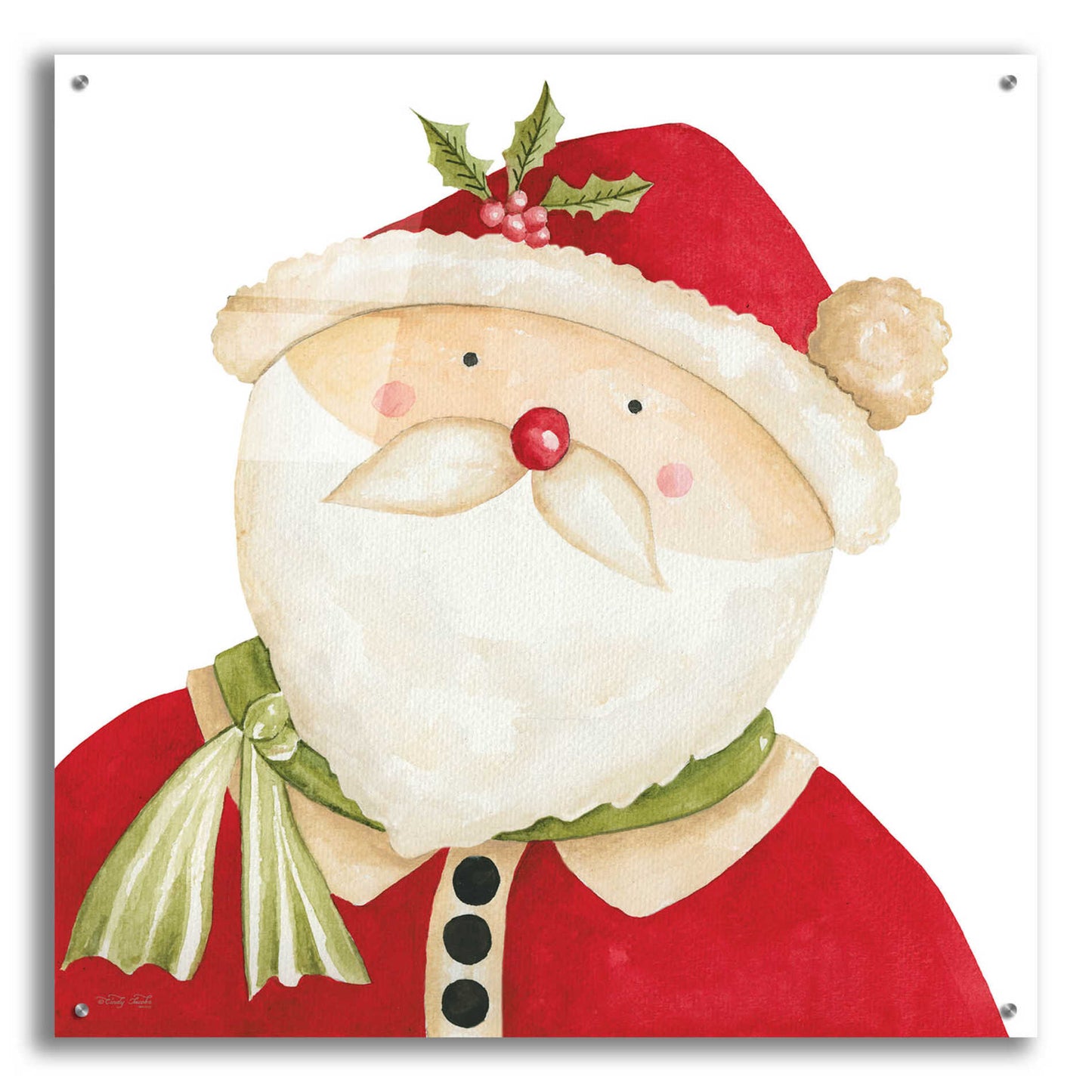 Epic Art 'Mr. Claus' by Cindy Jacobs, Acrylic Glass Wall Art,36x36