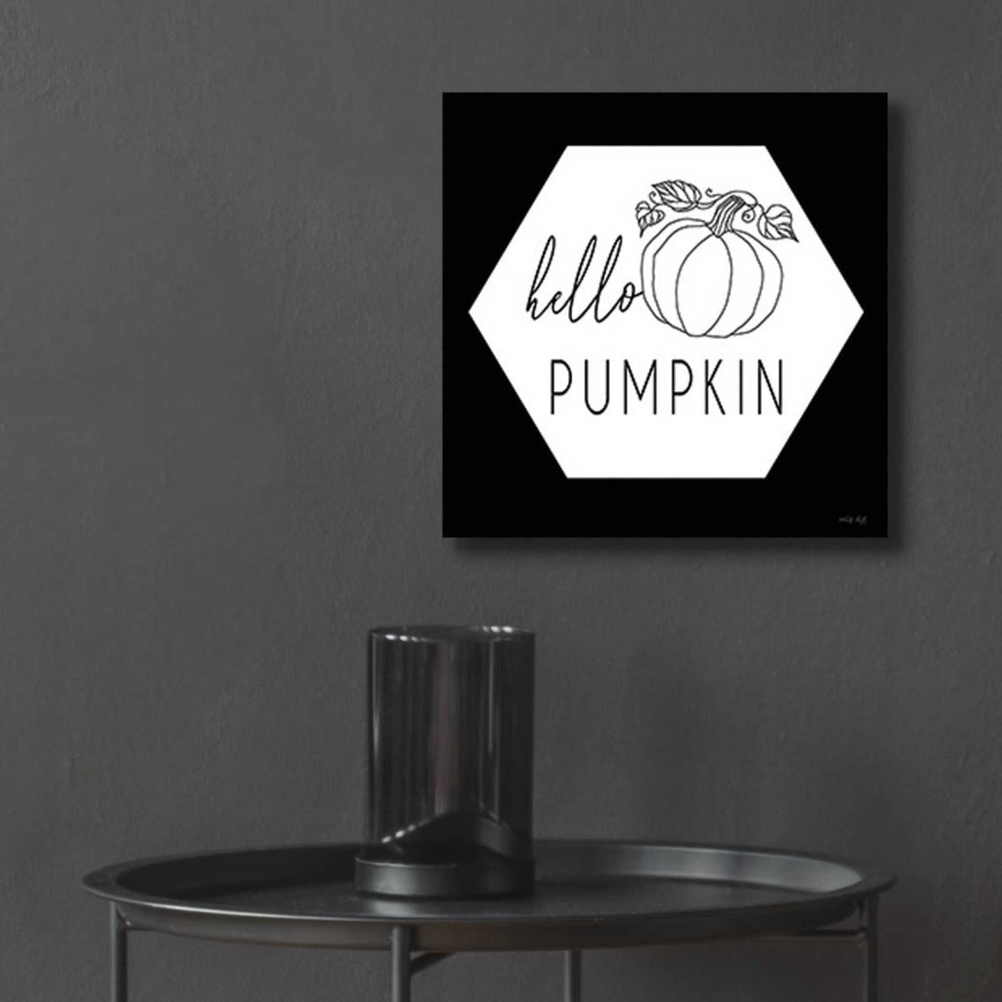 Epic Art 'Hello Pumpkin Hexagon' by Cindy Jacobs, Acrylic Glass Wall Art,12x12