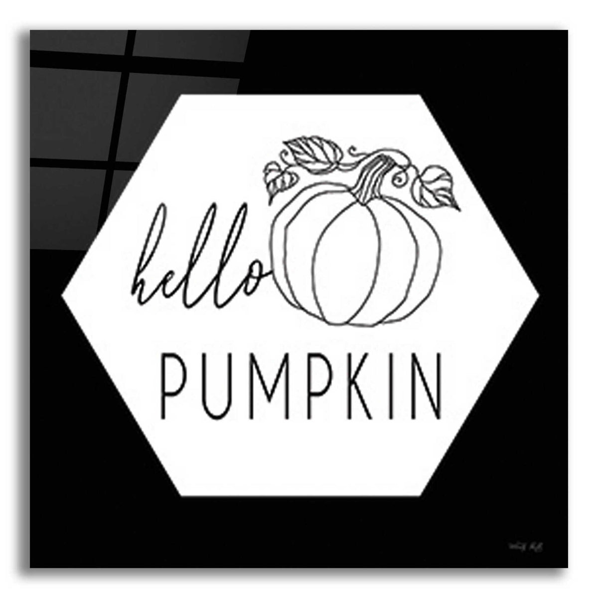 Epic Art 'Hello Pumpkin Hexagon' by Cindy Jacobs, Acrylic Glass Wall Art