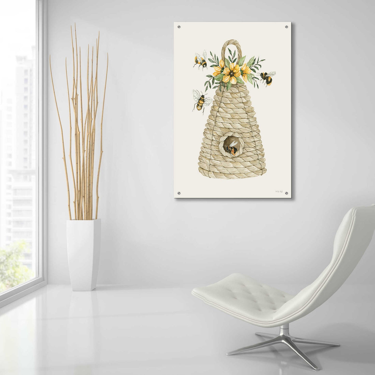 Epic Art 'Bee Hive Home' by Cindy Jacobs, Acrylic Glass Wall Art,24x36