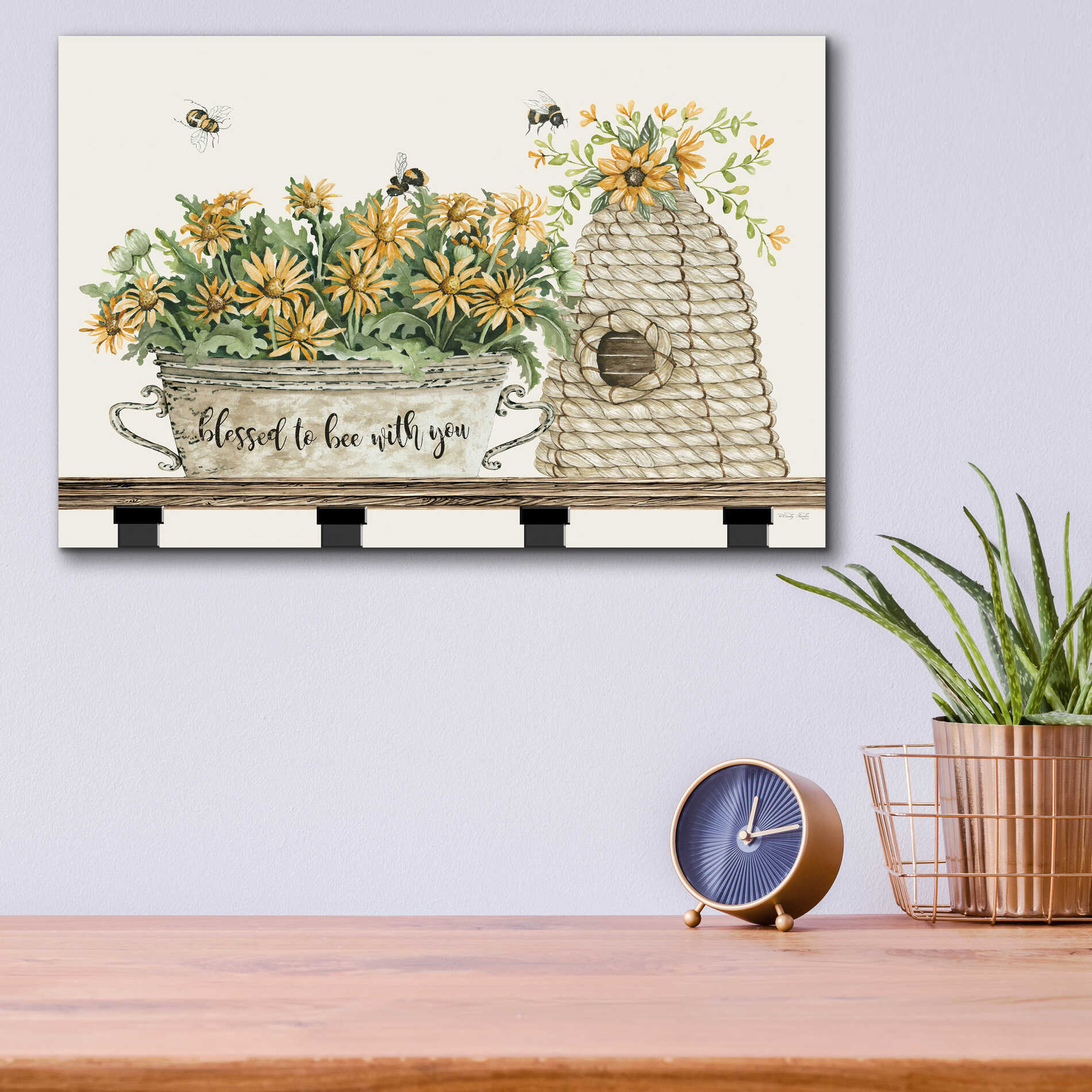 Epic Art 'Blessed to Be With You Bee Hive' by Cindy Jacobs, Acrylic Glass Wall Art,16x12