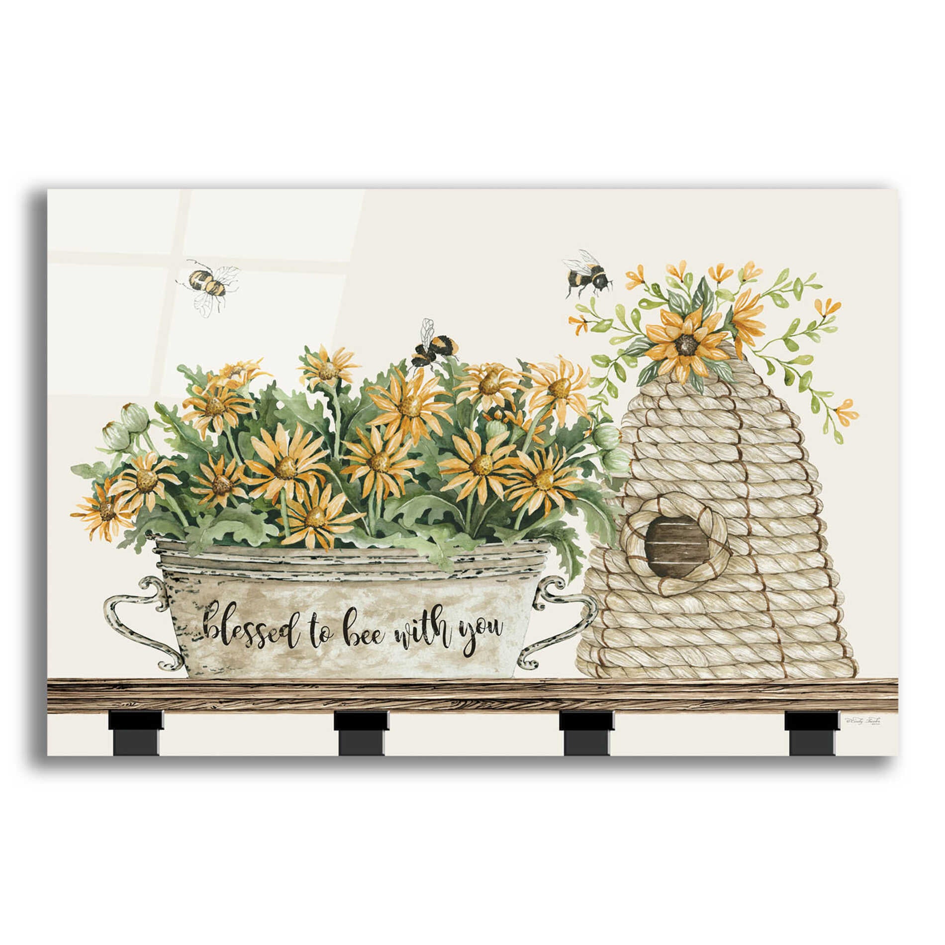 Epic Art 'Blessed to Be With You Bee Hive' by Cindy Jacobs, Acrylic Glass Wall Art,16x12