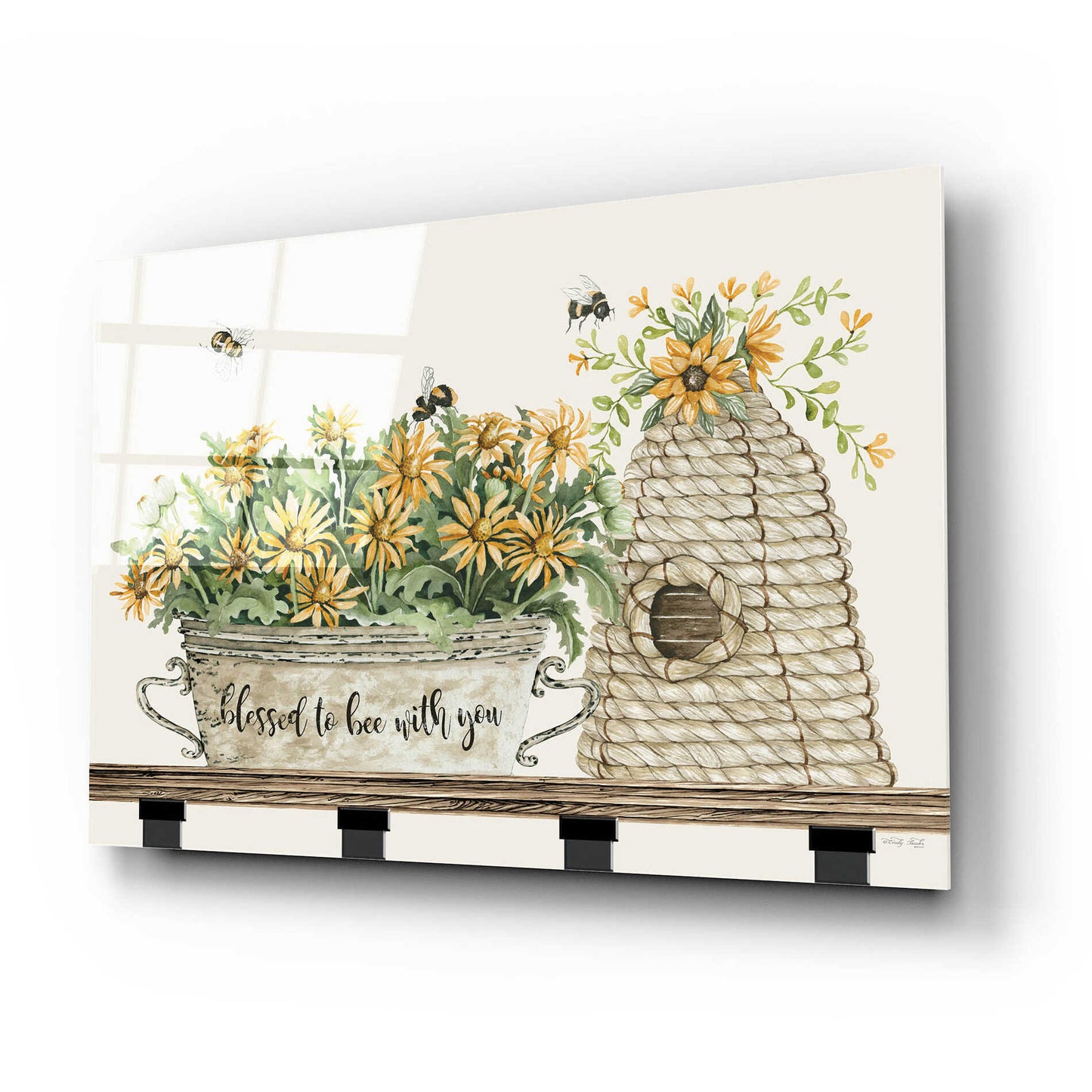 Epic Art 'Blessed to Be With You Bee Hive' by Cindy Jacobs, Acrylic Glass Wall Art,24x16