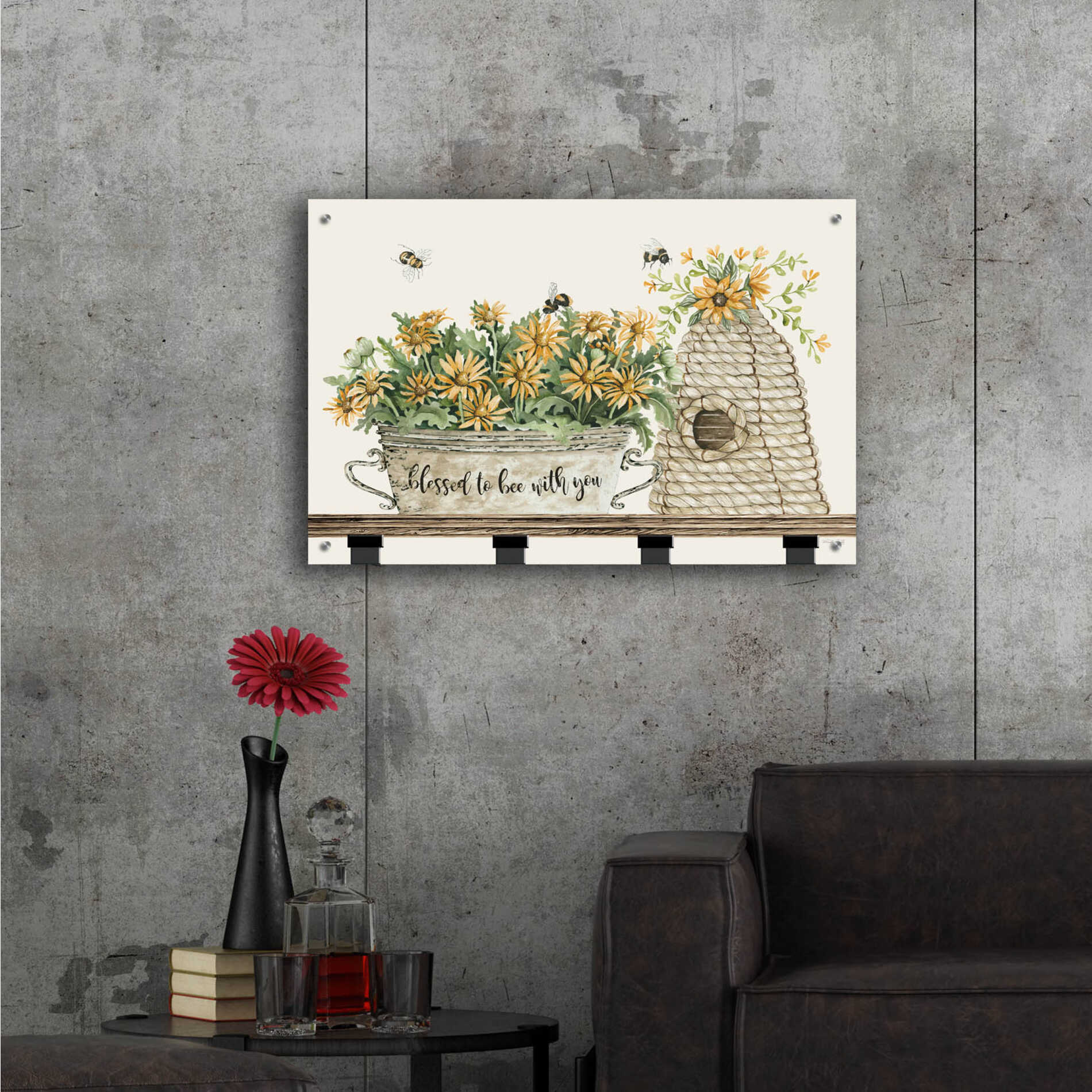 Epic Art 'Blessed to Be With You Bee Hive' by Cindy Jacobs, Acrylic Glass Wall Art,36x24