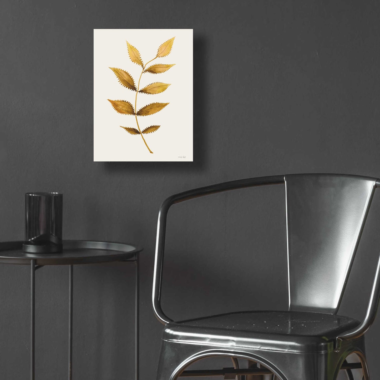 Epic Art 'Golden Spotted Leaves' by Cindy Jacobs, Acrylic Glass Wall Art,12x16