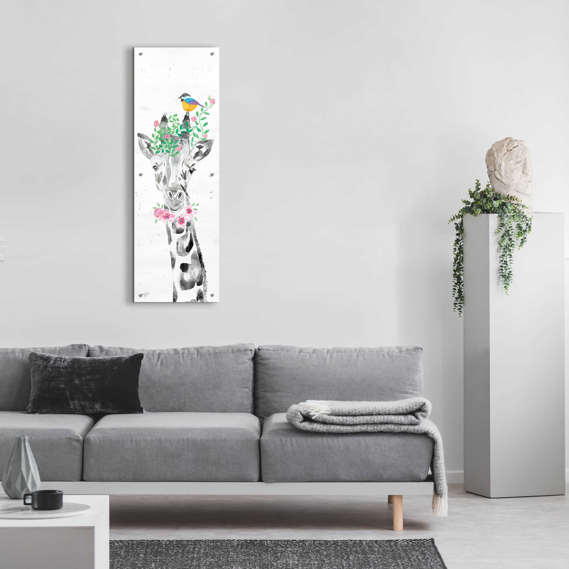 Epic Art 'Sparkle the Giraffe' by Diane Fifer, Acrylic Glass Wall Art,16x48