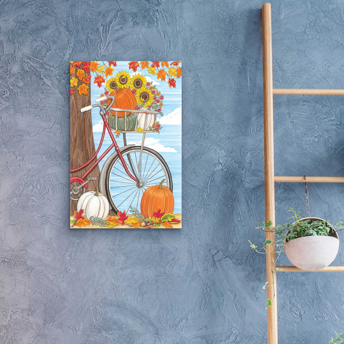 Epic Art 'Fall Bicycle' by Deb Strain, Acrylic Glass Wall Art,16x24