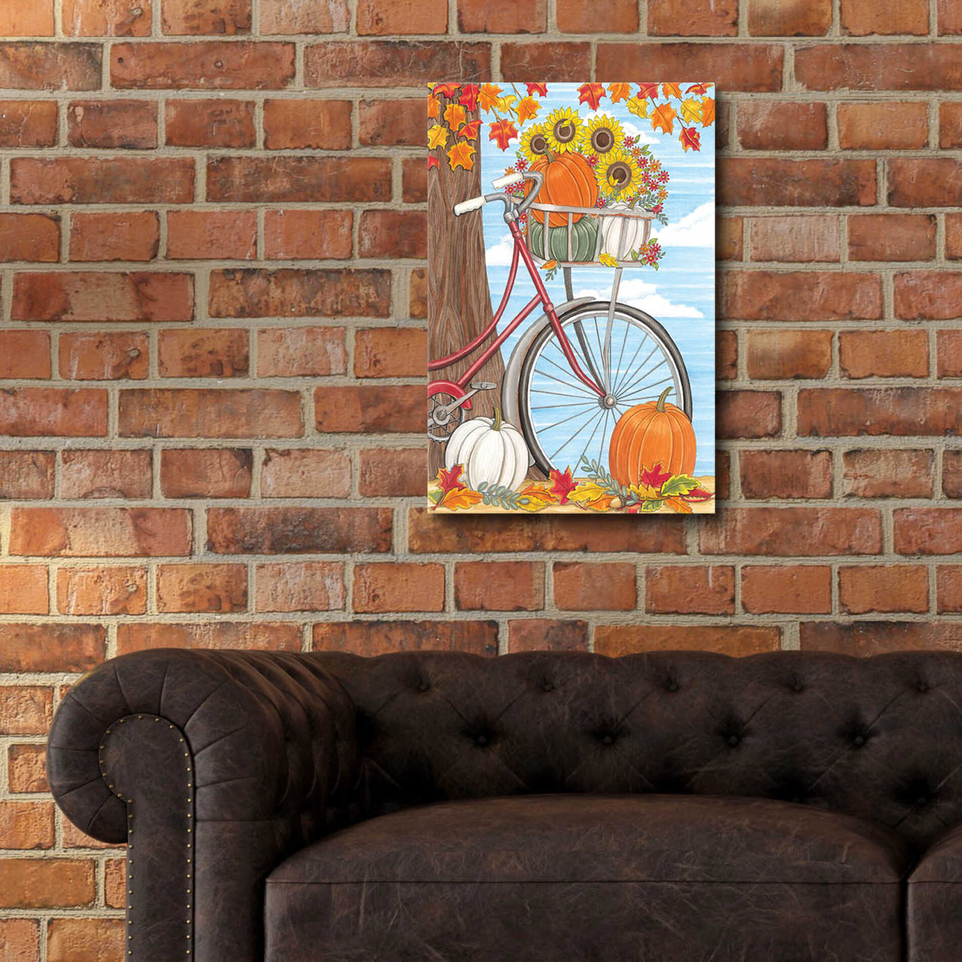Epic Art 'Fall Bicycle' by Deb Strain, Acrylic Glass Wall Art,16x24