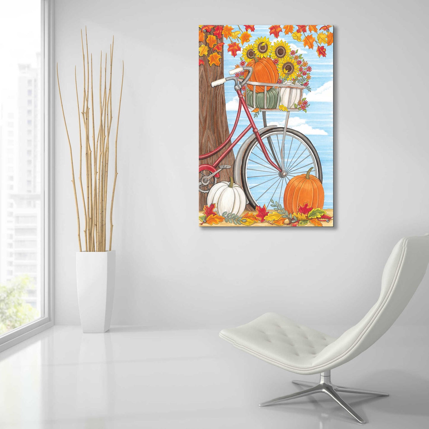 Epic Art 'Fall Bicycle' by Deb Strain, Acrylic Glass Wall Art,24x36