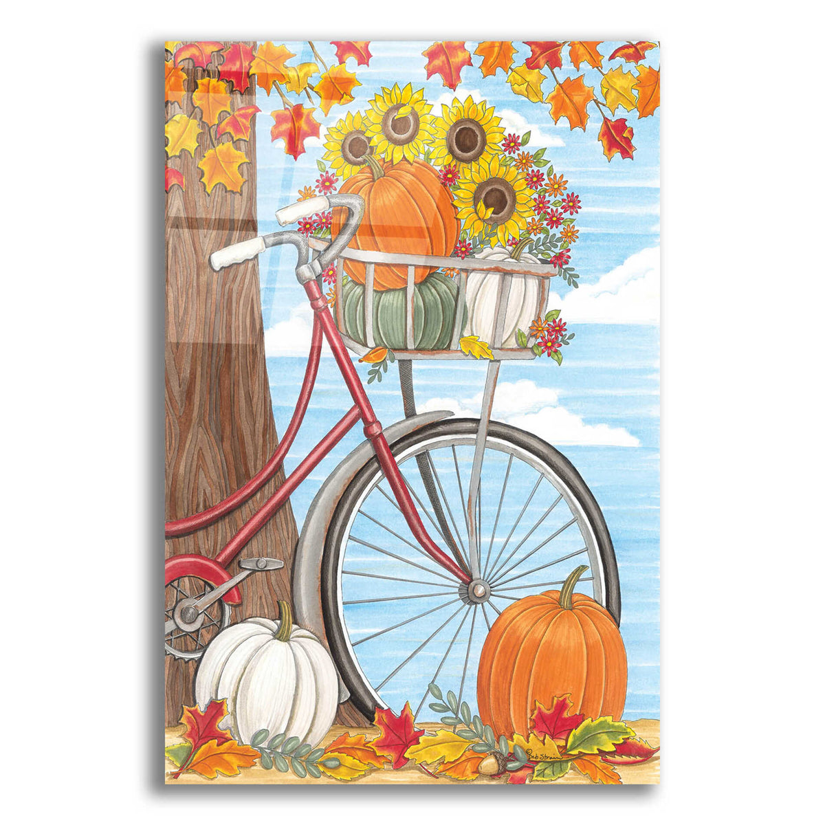 Epic Art 'Fall Bicycle' by Deb Strain, Acrylic Glass Wall Art