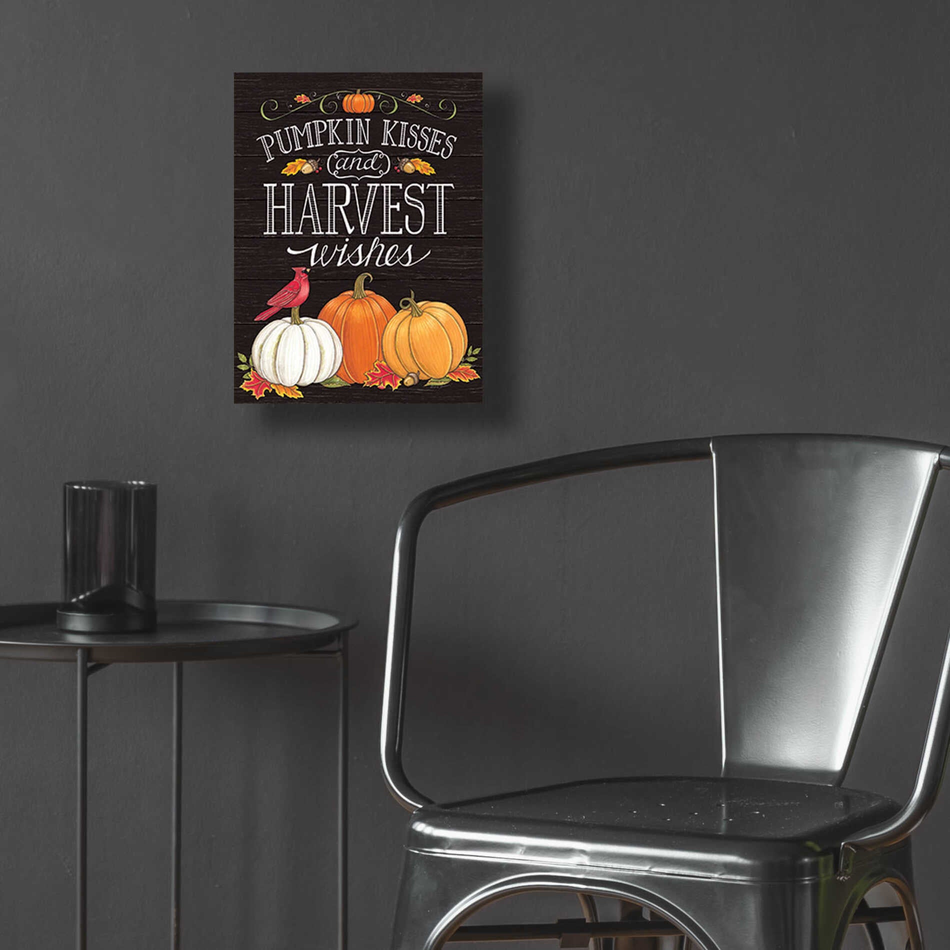 Epic Art 'Pumpkin Kisses & Harvest Wishes' by Deb Strain, Acrylic Glass Wall Art,12x16