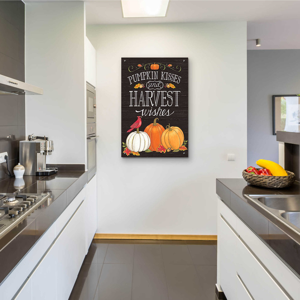 Epic Art 'Pumpkin Kisses & Harvest Wishes' by Deb Strain, Acrylic Glass Wall Art,24x36