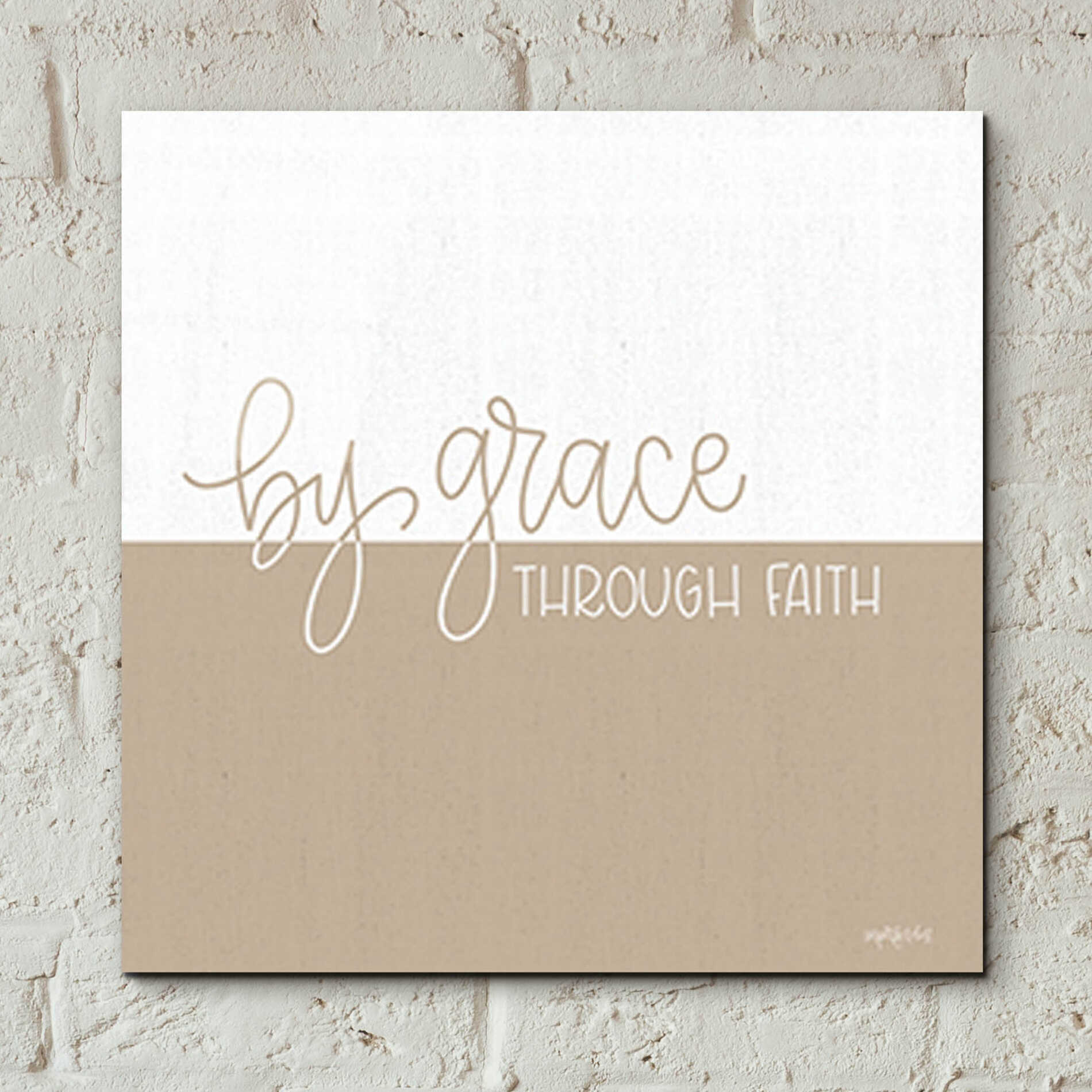 Epic Art 'By Grace - Through Faith    ' by Imperfect Dust, Acrylic Glass Wall Art,12x12