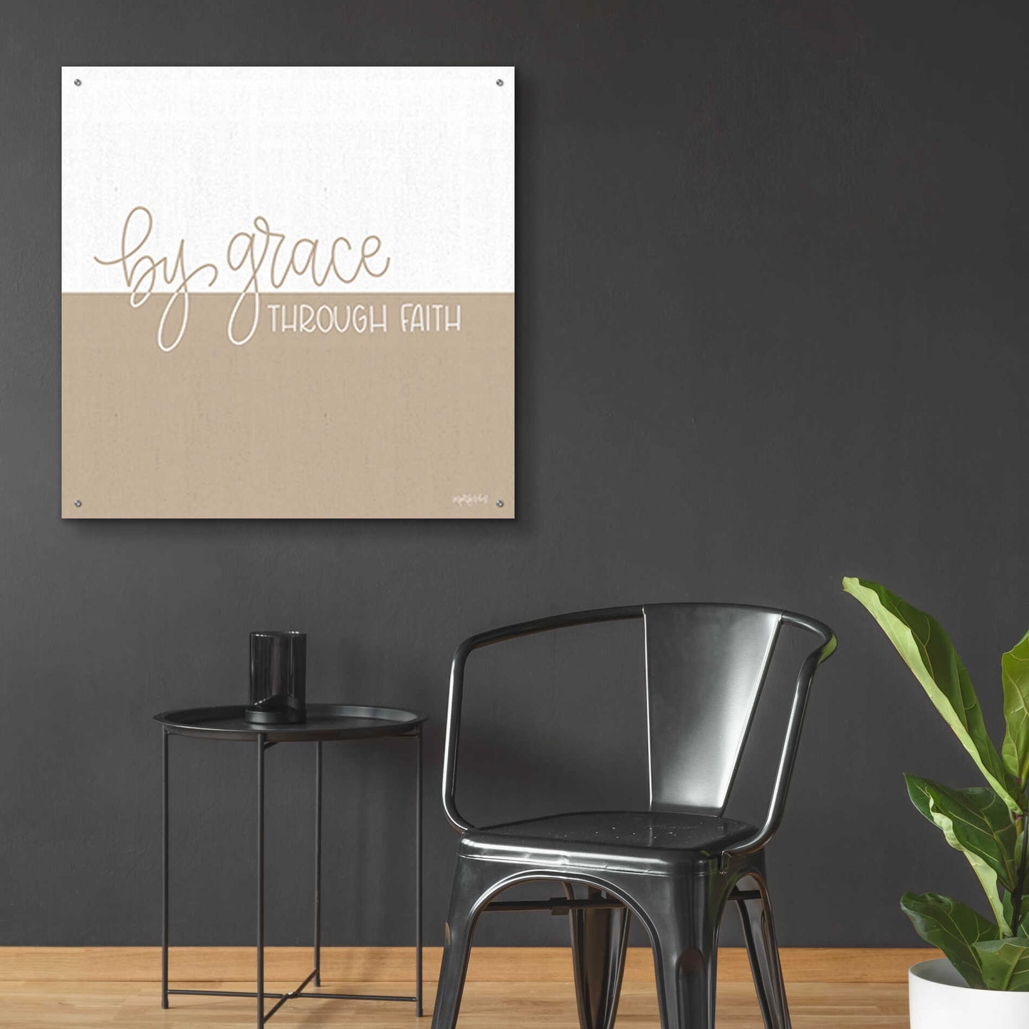 Epic Art 'By Grace - Through Faith    ' by Imperfect Dust, Acrylic Glass Wall Art,36x36