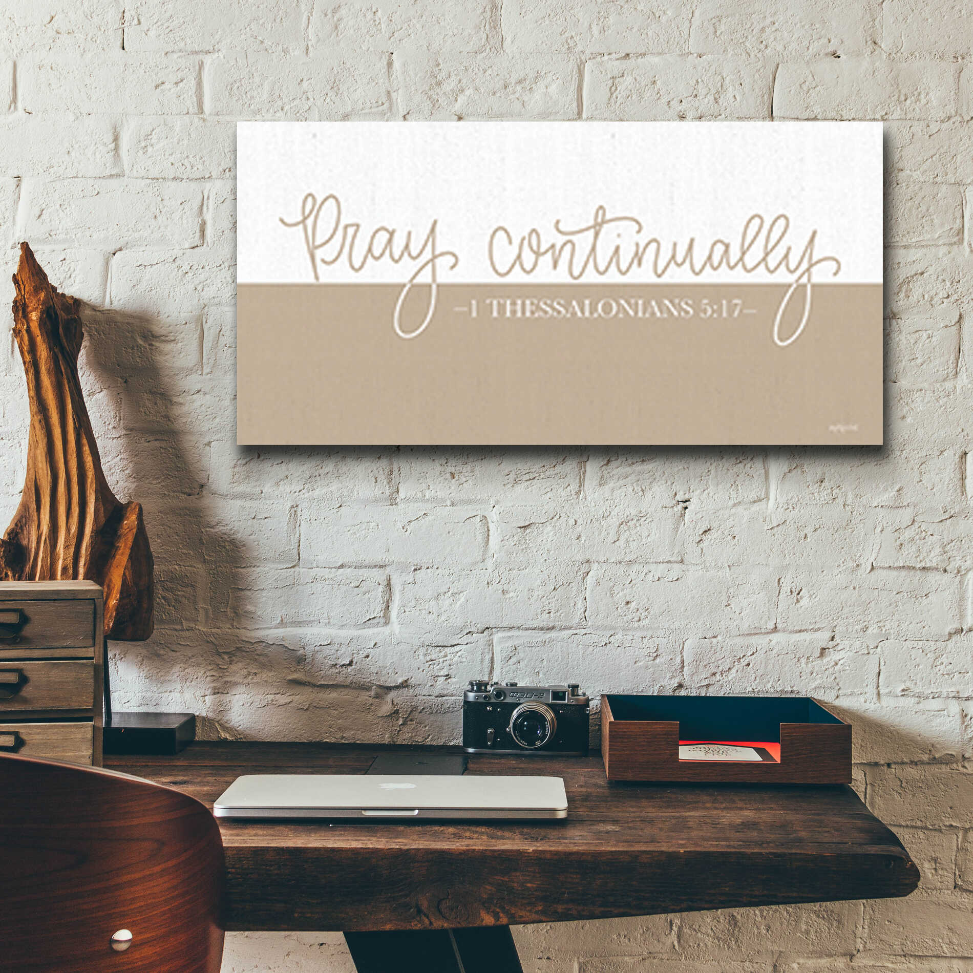 Epic Art 'Pray Continually    ' by Imperfect Dust, Acrylic Glass Wall Art,24x12