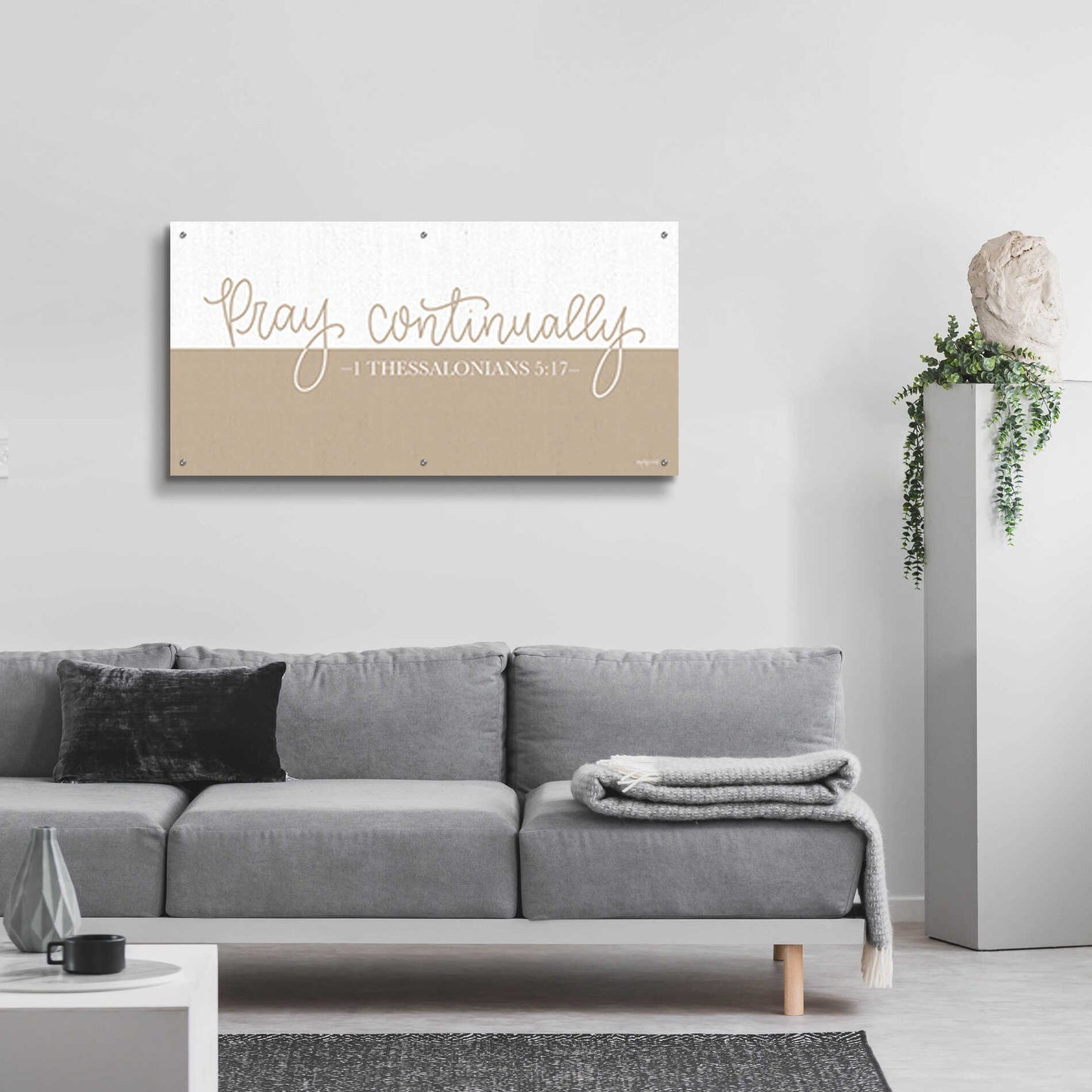 Epic Art 'Pray Continually    ' by Imperfect Dust, Acrylic Glass Wall Art,48x24