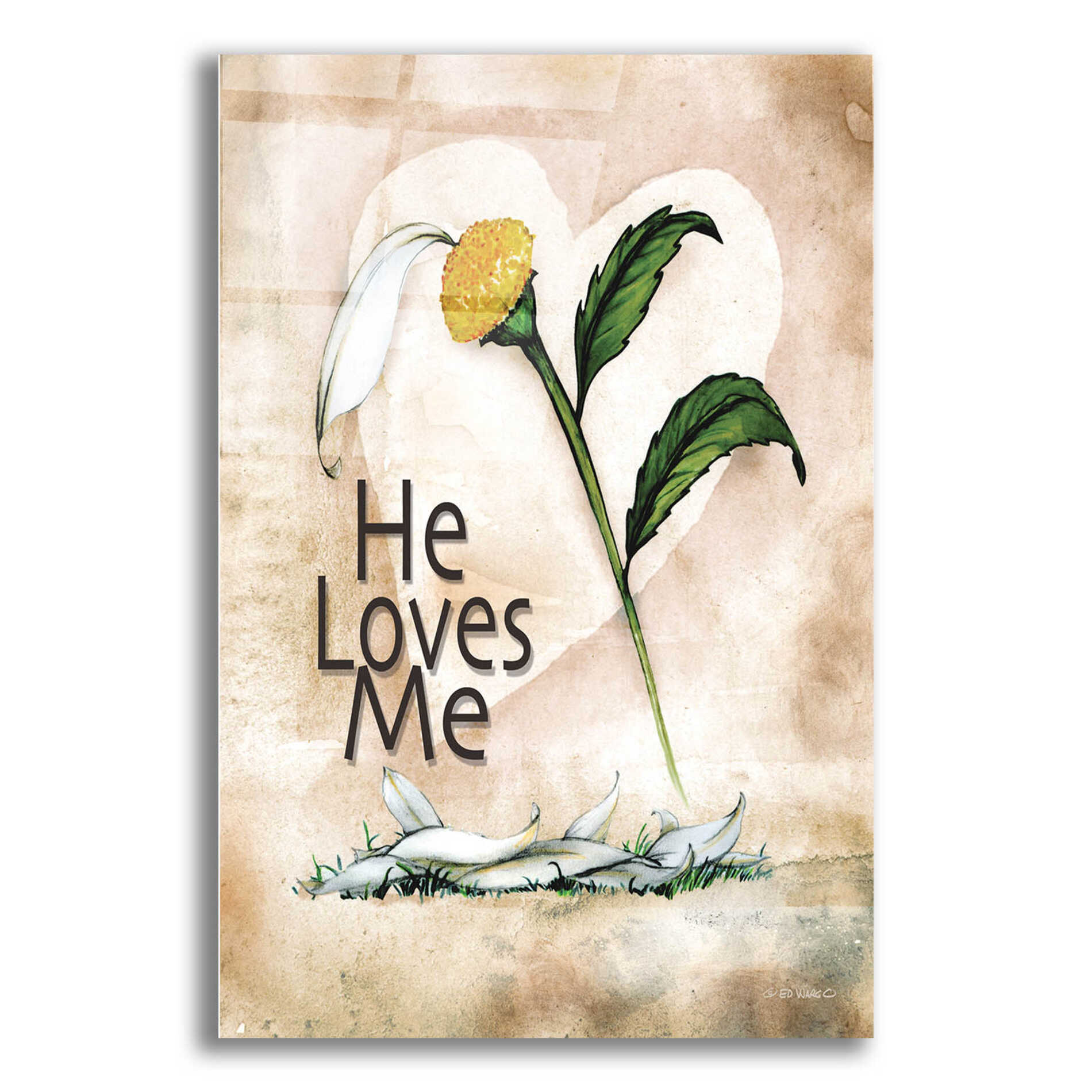 Epic Art 'He Loves Me' by Ed Wargo, Acrylic Glass Wall Art,12x16