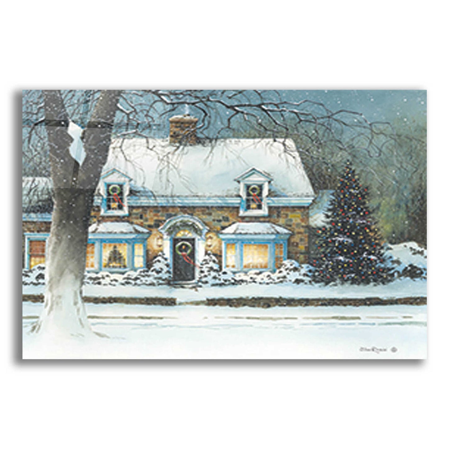 Epic Art 'Snow Softly Falling' by John Rossini, Acrylic Glass Wall Art