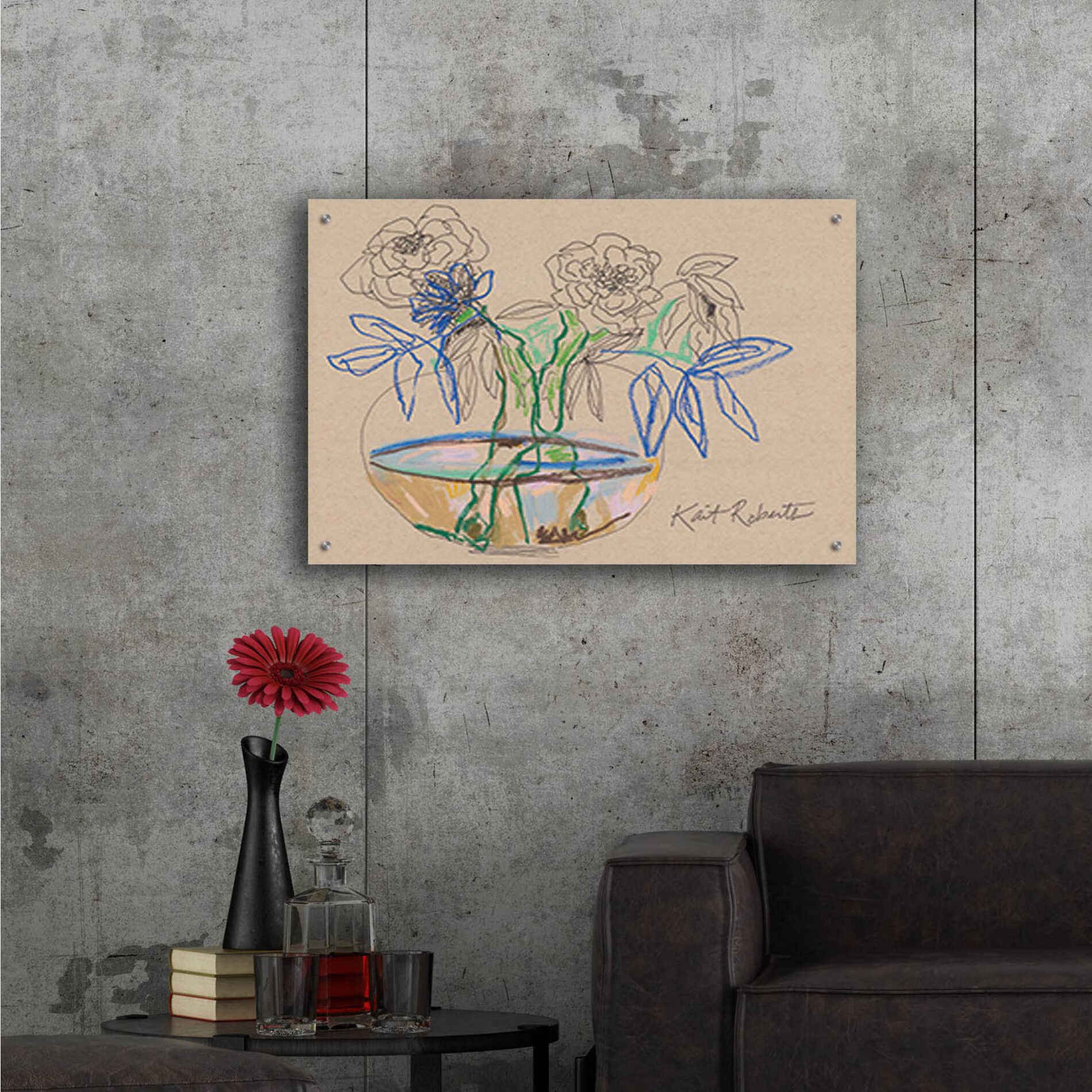 Epic Art 'Bouquet for Debbie' by Kait Roberts, Acrylic Glass Wall Art,36x24