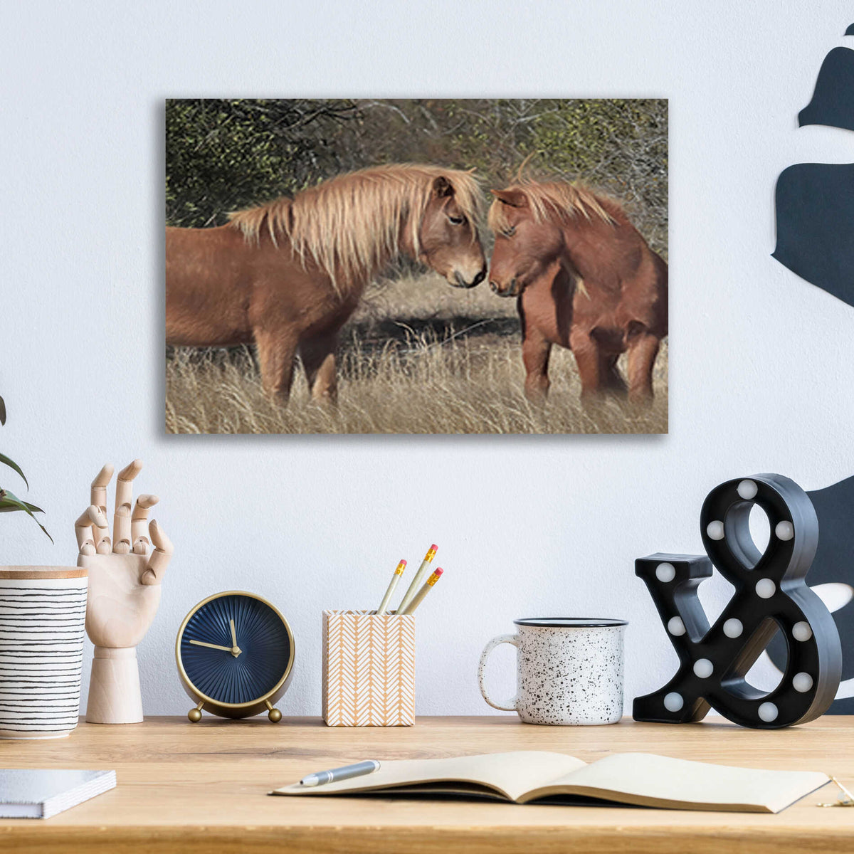 Epic Art 'Assateague Horses III' by Lori Deiter, Acrylic Glass Wall Art,16x12