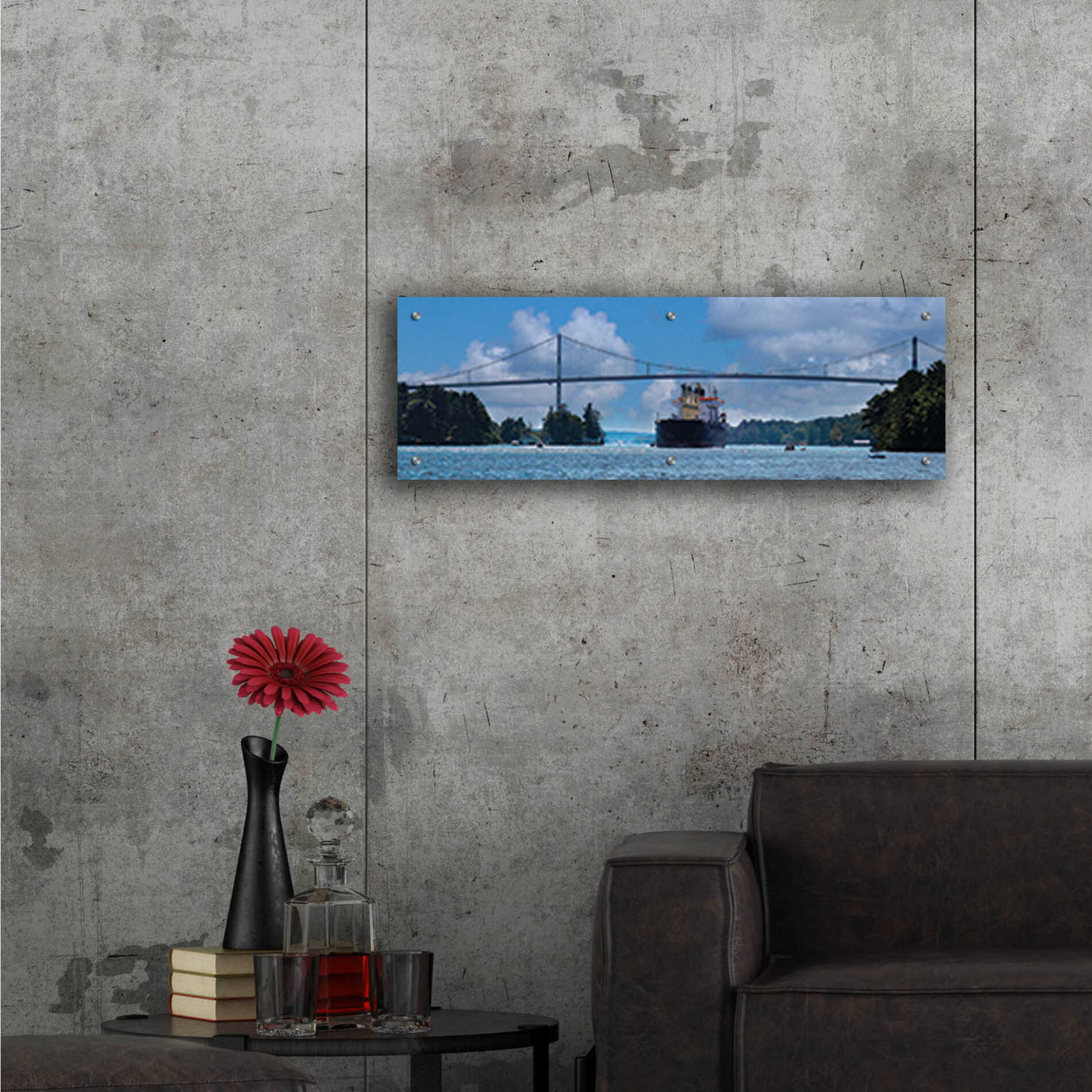 Epic Art 'Rolling on the River' by Lori Deiter, Acrylic Glass Wall Art,36x12