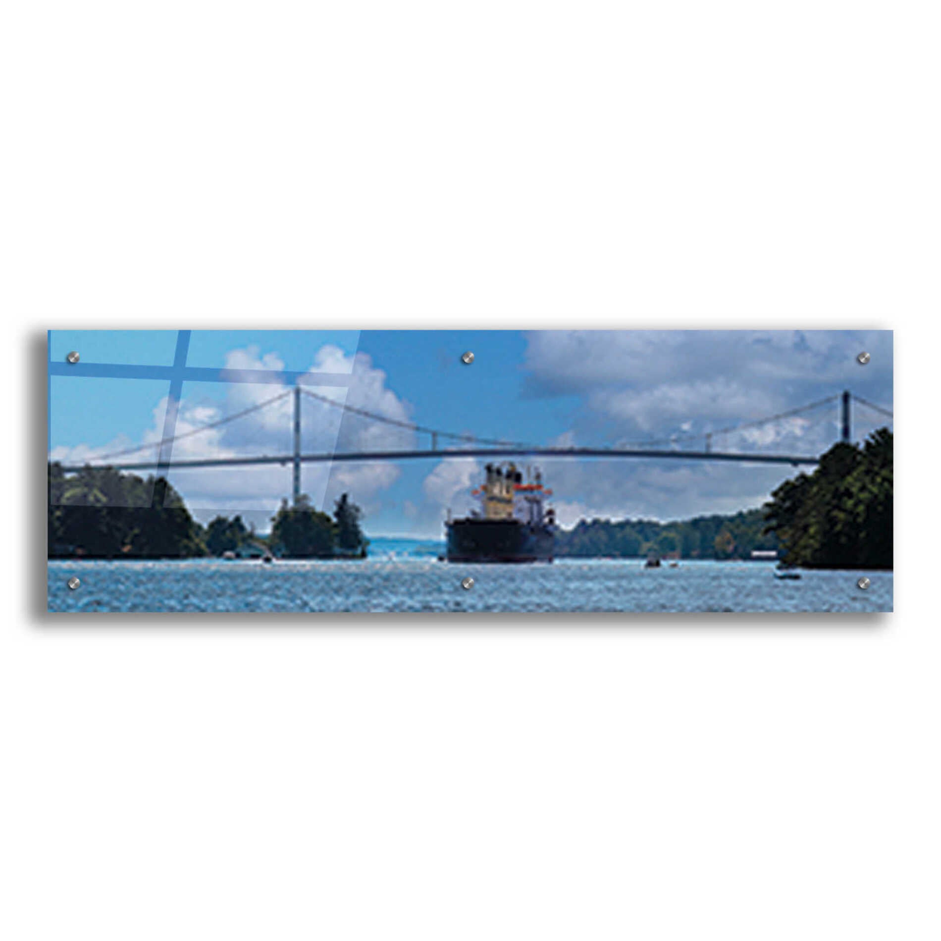 Epic Art 'Rolling on the River' by Lori Deiter, Acrylic Glass Wall Art,36x12