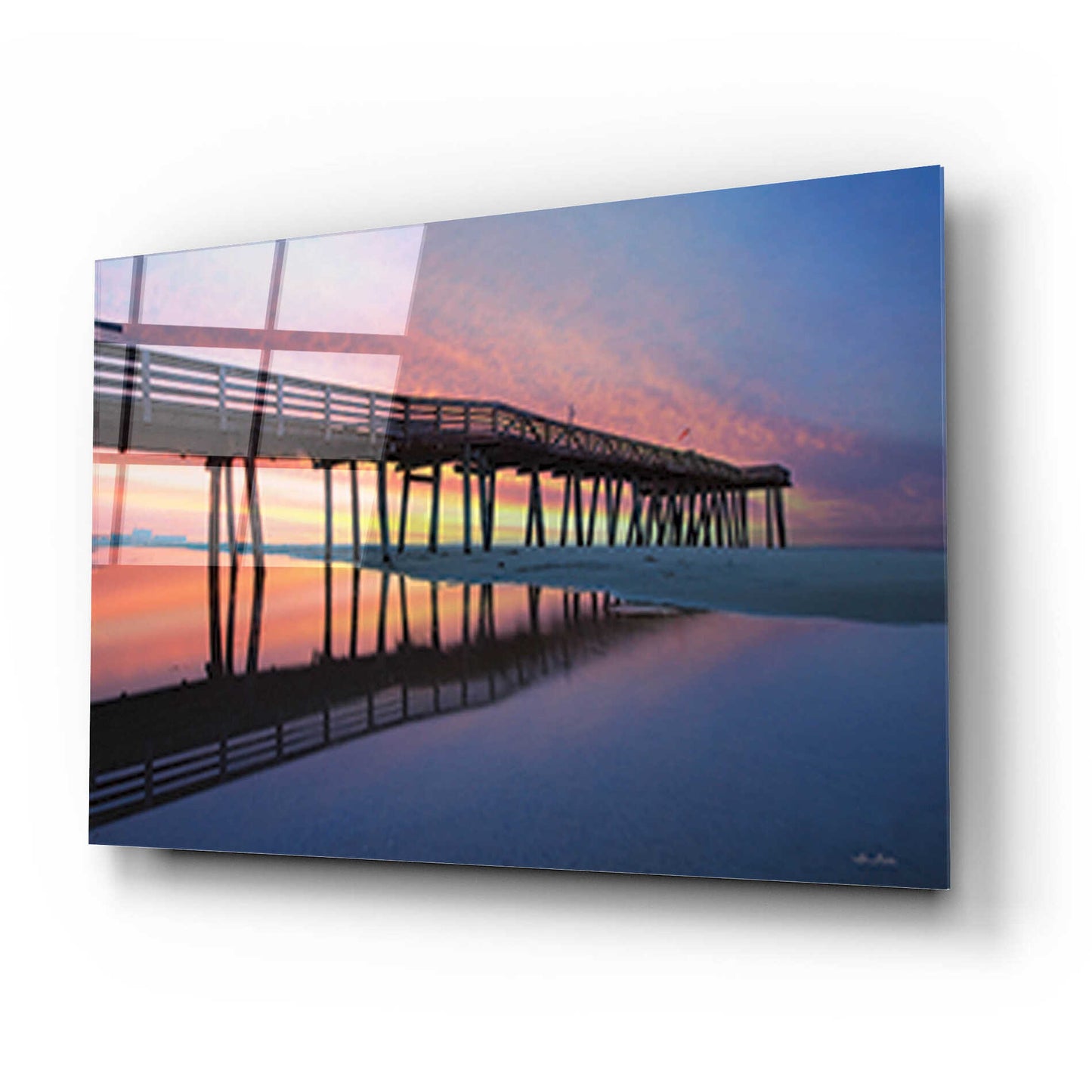 Epic Art 'Daybreak at Ocean City' by Lori Deiter, Acrylic Glass Wall Art,24x16