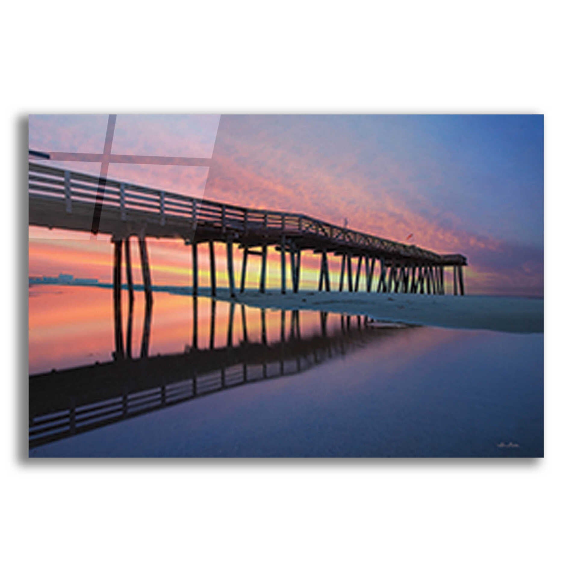 Epic Art 'Daybreak at Ocean City' by Lori Deiter, Acrylic Glass Wall Art,24x16