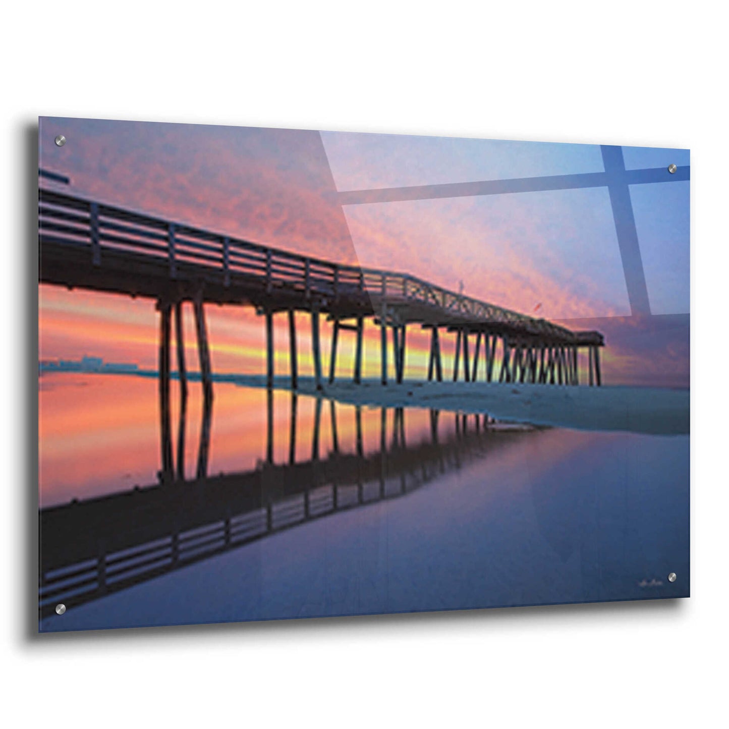 Epic Art 'Daybreak at Ocean City' by Lori Deiter, Acrylic Glass Wall Art,36x24