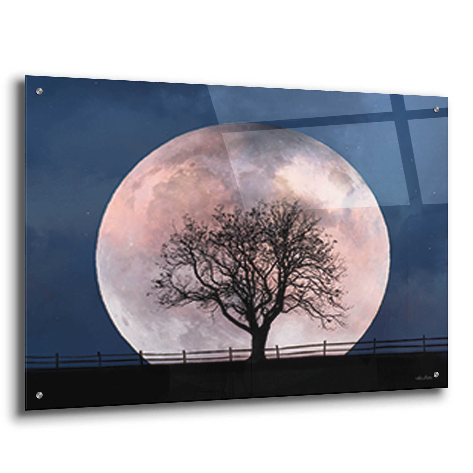 Epic Art 'Glowing Moonrise' by Lori Deiter, Acrylic Glass Wall Art,36x24