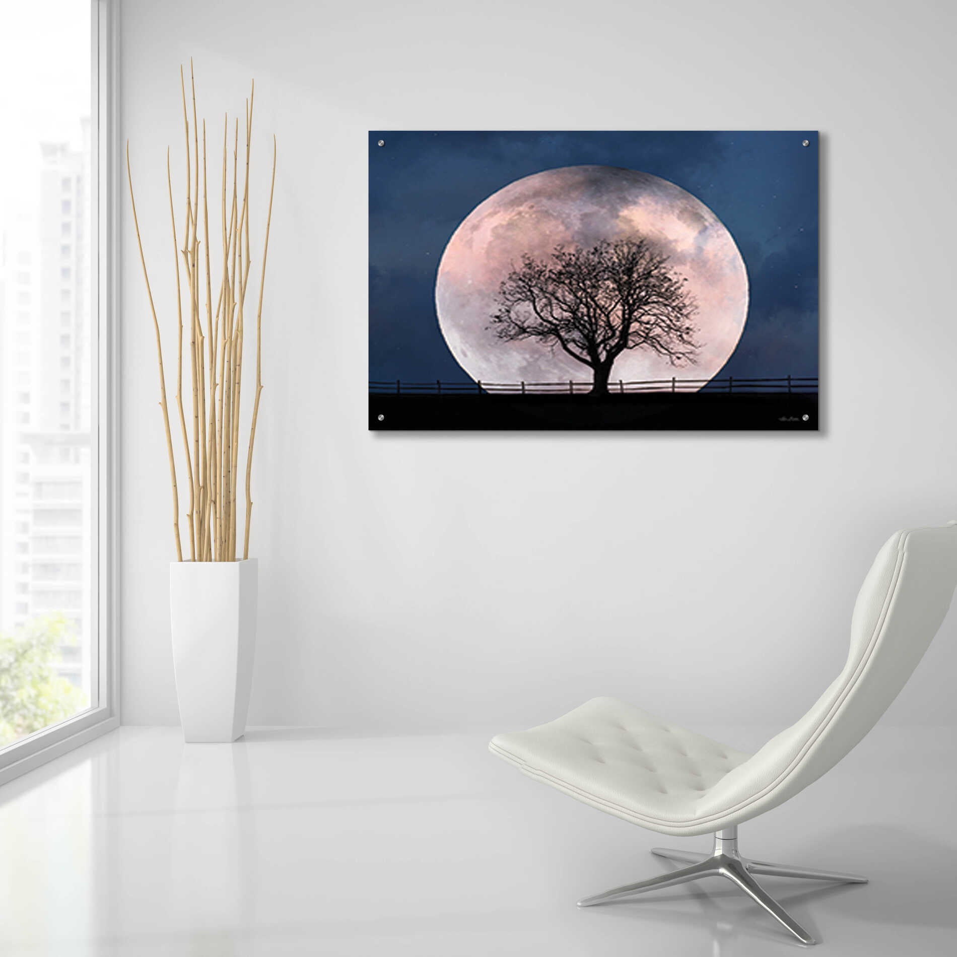 Epic Art 'Glowing Moonrise' by Lori Deiter, Acrylic Glass Wall Art,36x24