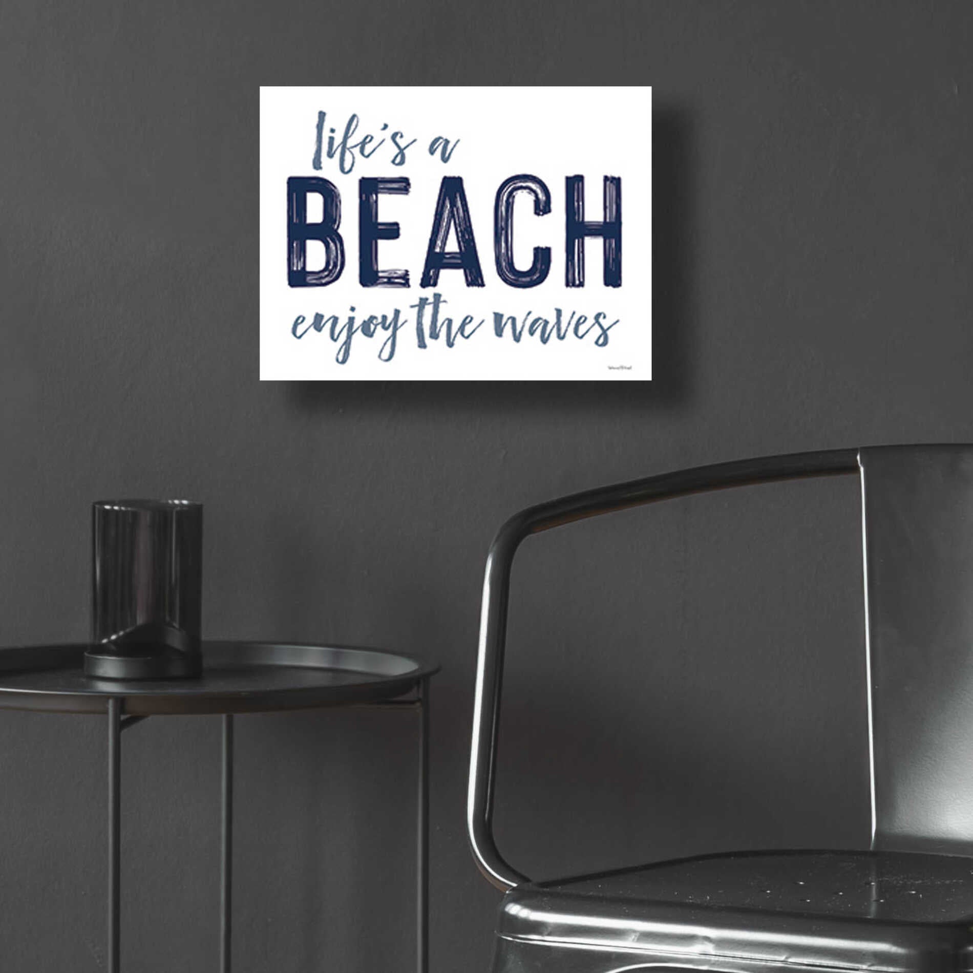 Epic Art 'Life's a Beach' by lettered & lined, Acrylic Glass Wall Art,16x12