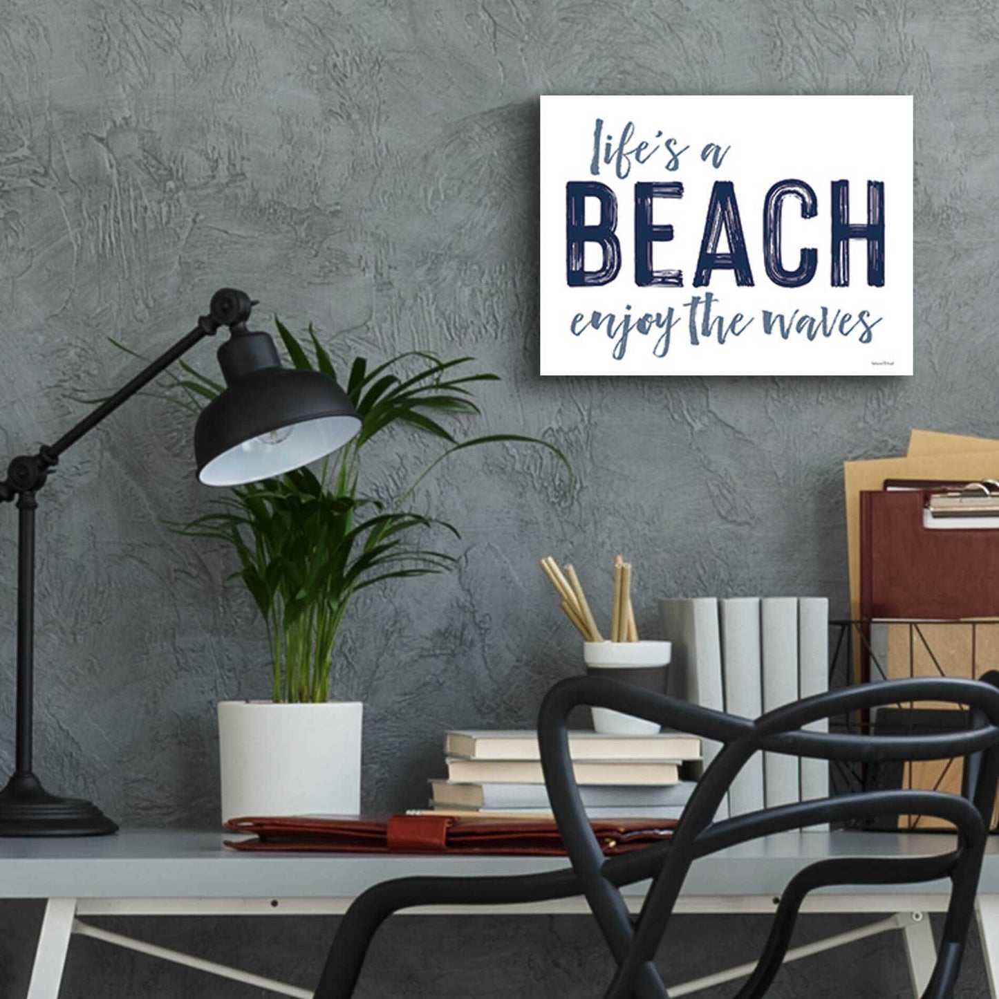 Epic Art 'Life's a Beach' by lettered & lined, Acrylic Glass Wall Art,16x12