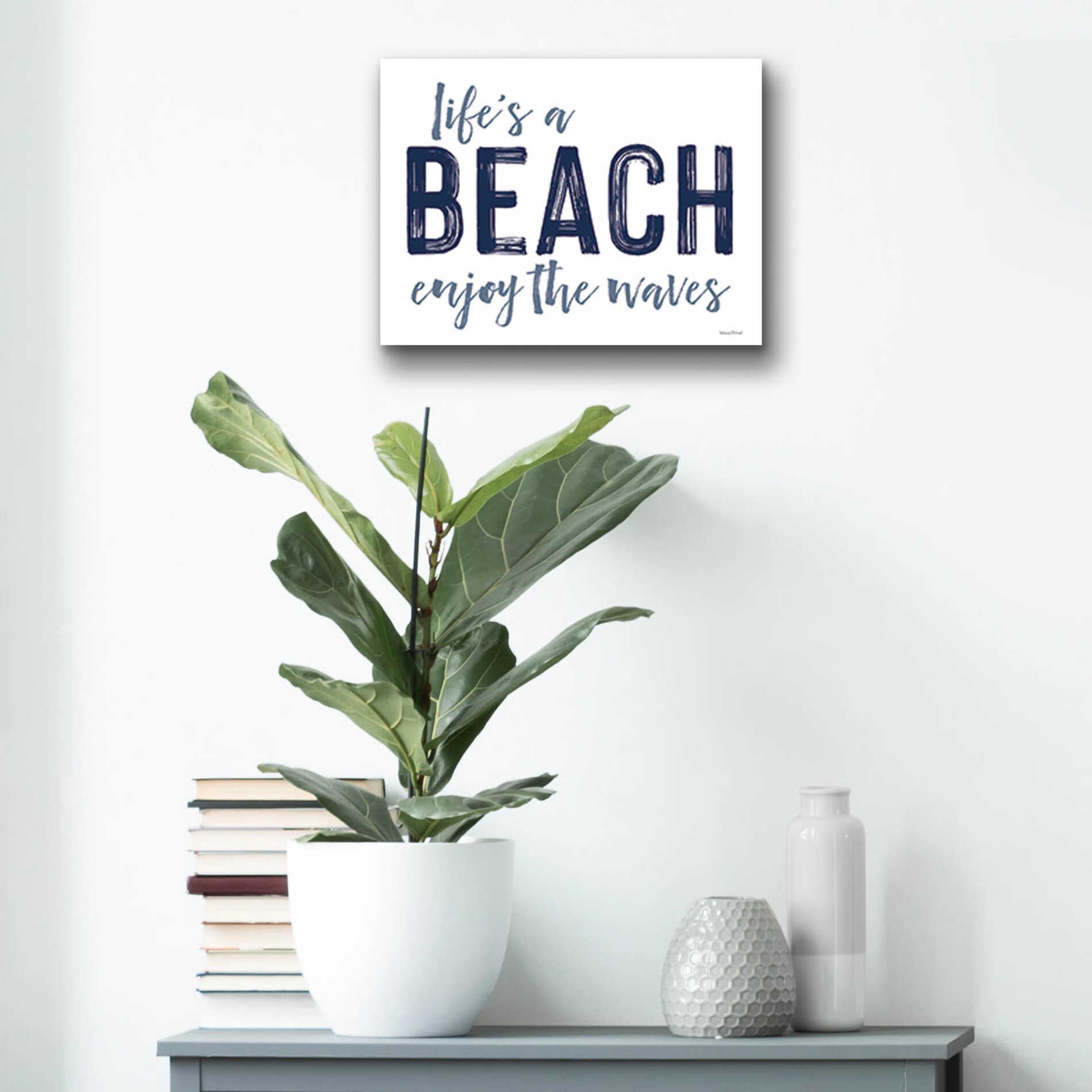 Epic Art 'Life's a Beach' by lettered & lined, Acrylic Glass Wall Art,16x12