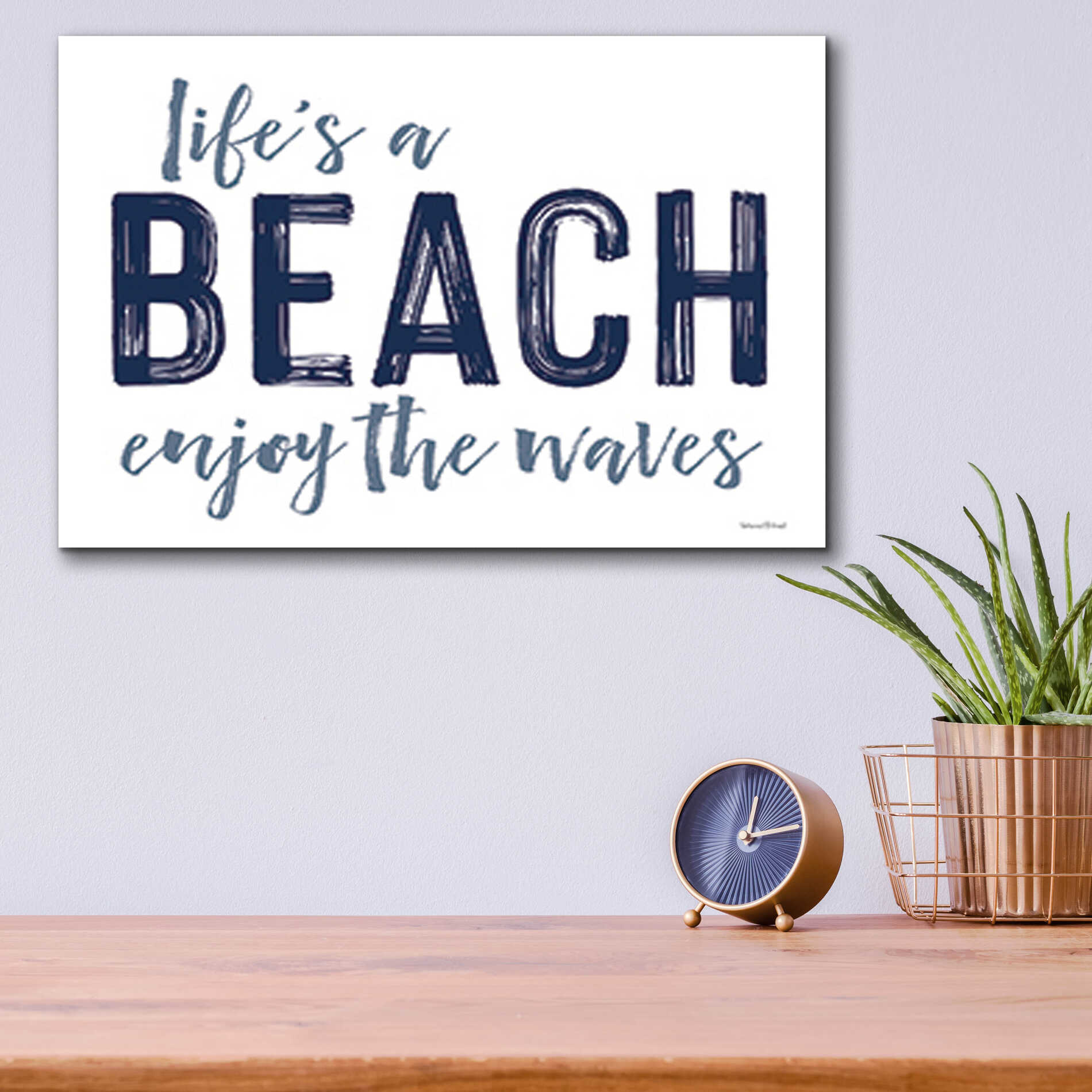 Epic Art 'Life's a Beach' by lettered & lined, Acrylic Glass Wall Art,16x12