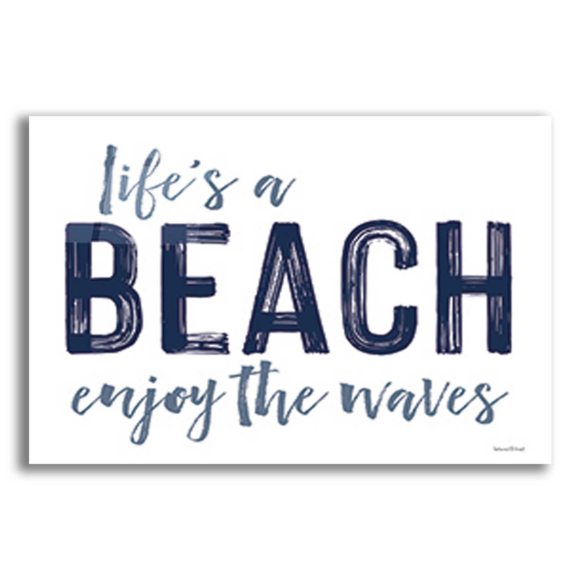 Epic Art 'Life's a Beach' by lettered & lined, Acrylic Glass Wall Art,16x12