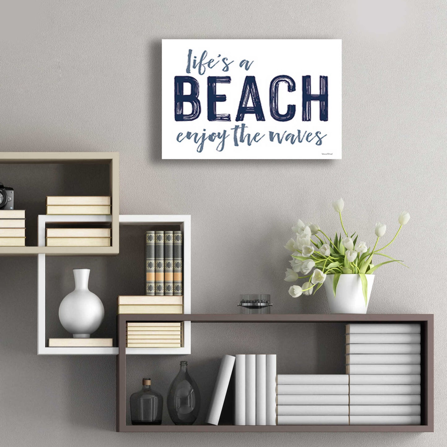 Epic Art 'Life's a Beach' by lettered & lined, Acrylic Glass Wall Art,24x16