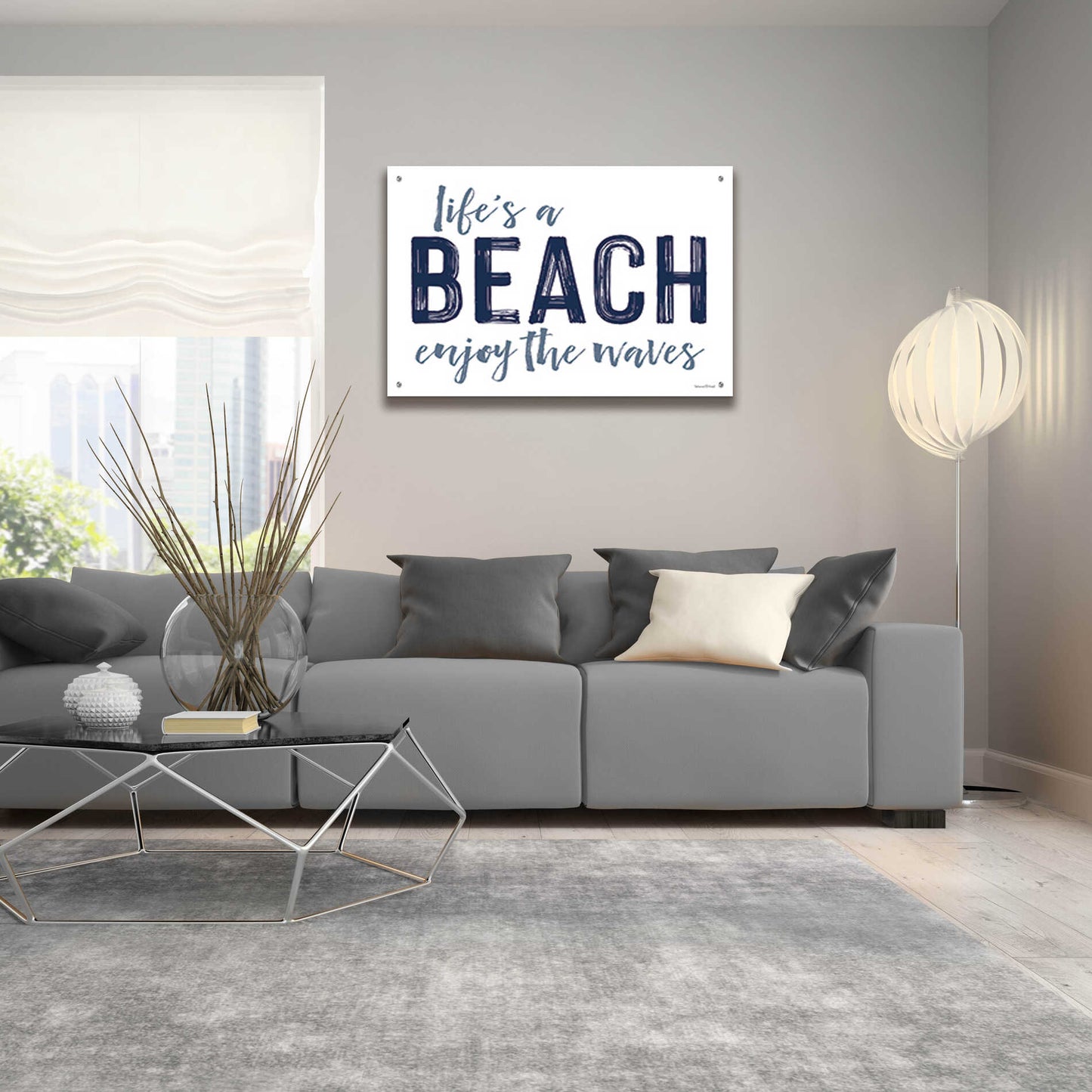 Epic Art 'Life's a Beach' by lettered & lined, Acrylic Glass Wall Art,36x24