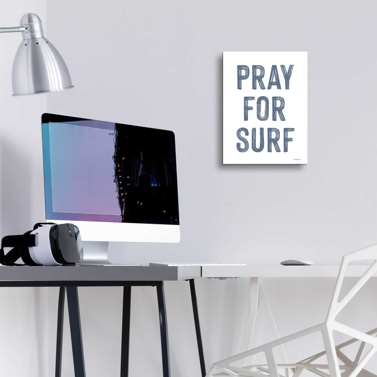 Epic Art 'Pray for Surf' by lettered & lined, Acrylic Glass Wall Art,12x16