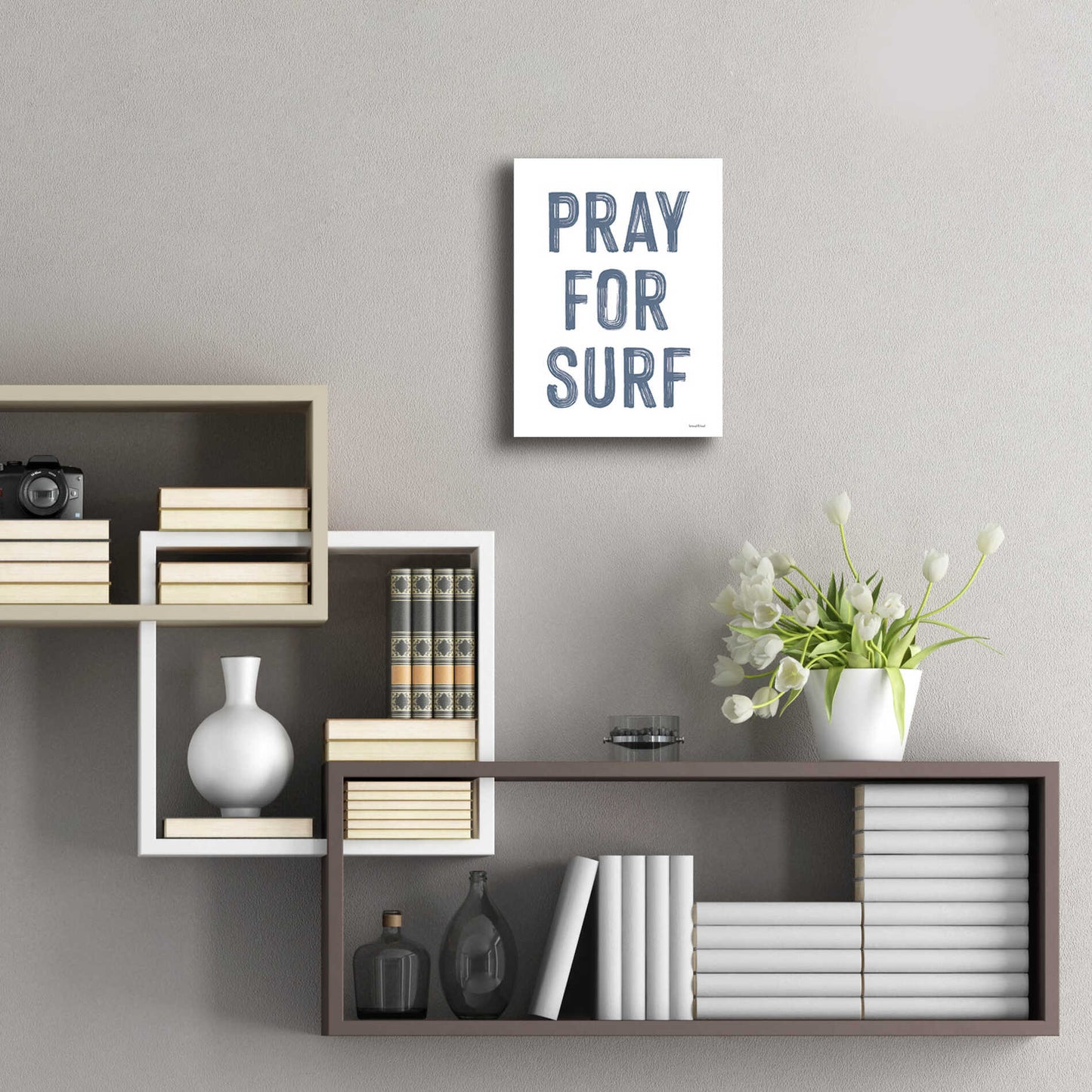 Epic Art 'Pray for Surf' by lettered & lined, Acrylic Glass Wall Art,12x16