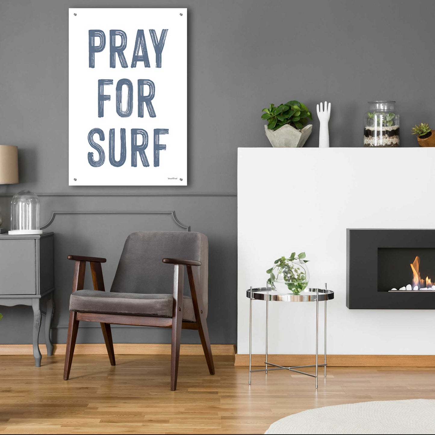 Epic Art 'Pray for Surf' by lettered & lined, Acrylic Glass Wall Art,24x36