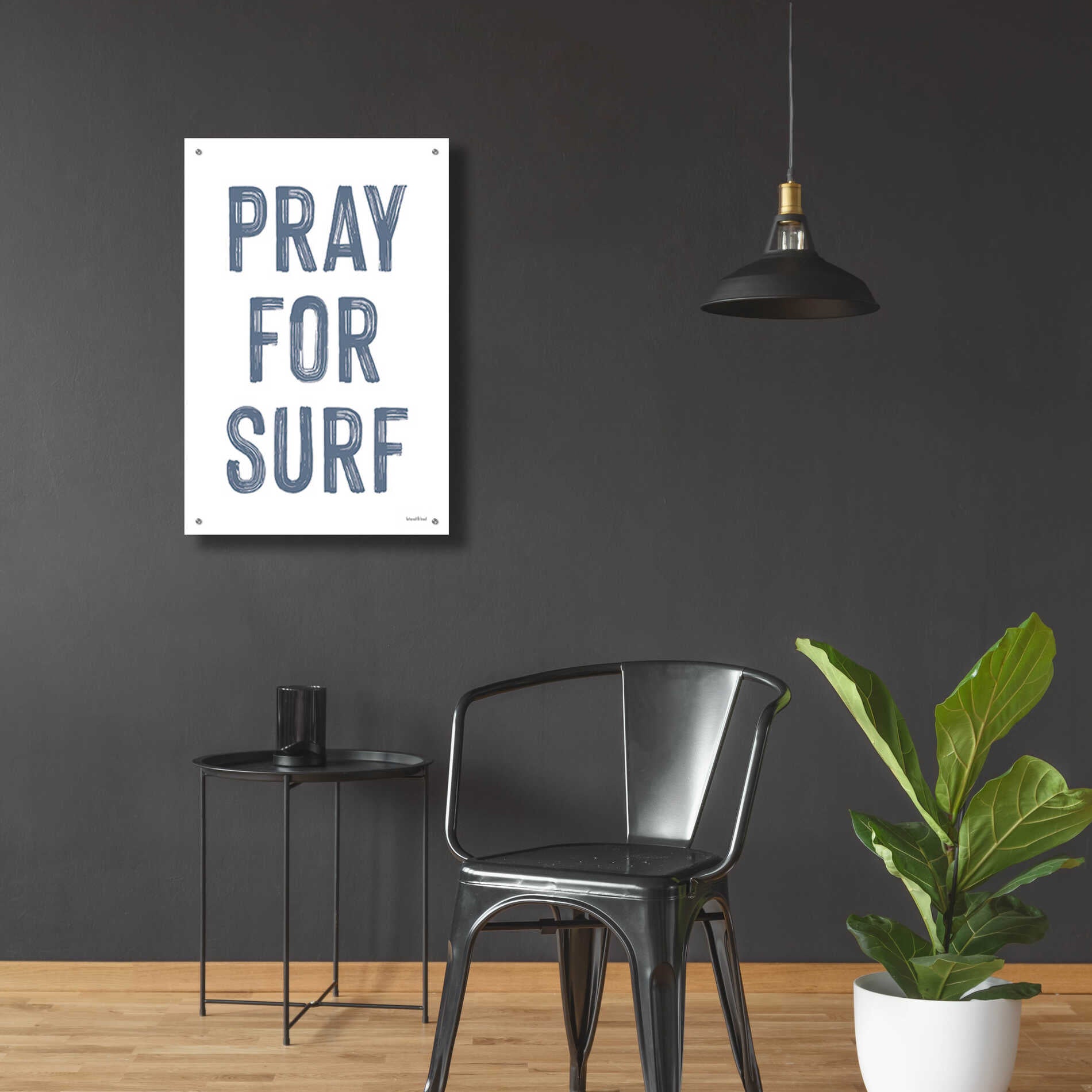 Epic Art 'Pray for Surf' by lettered & lined, Acrylic Glass Wall Art,24x36