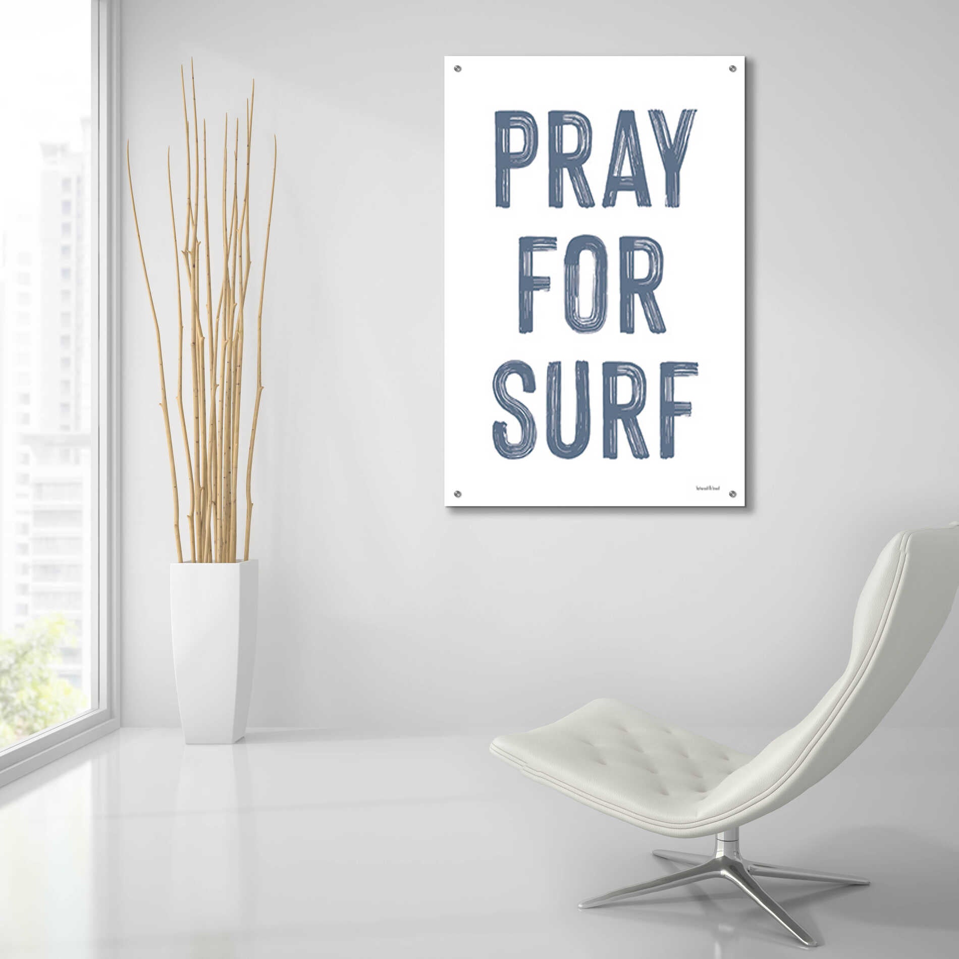 Epic Art 'Pray for Surf' by lettered & lined, Acrylic Glass Wall Art,24x36