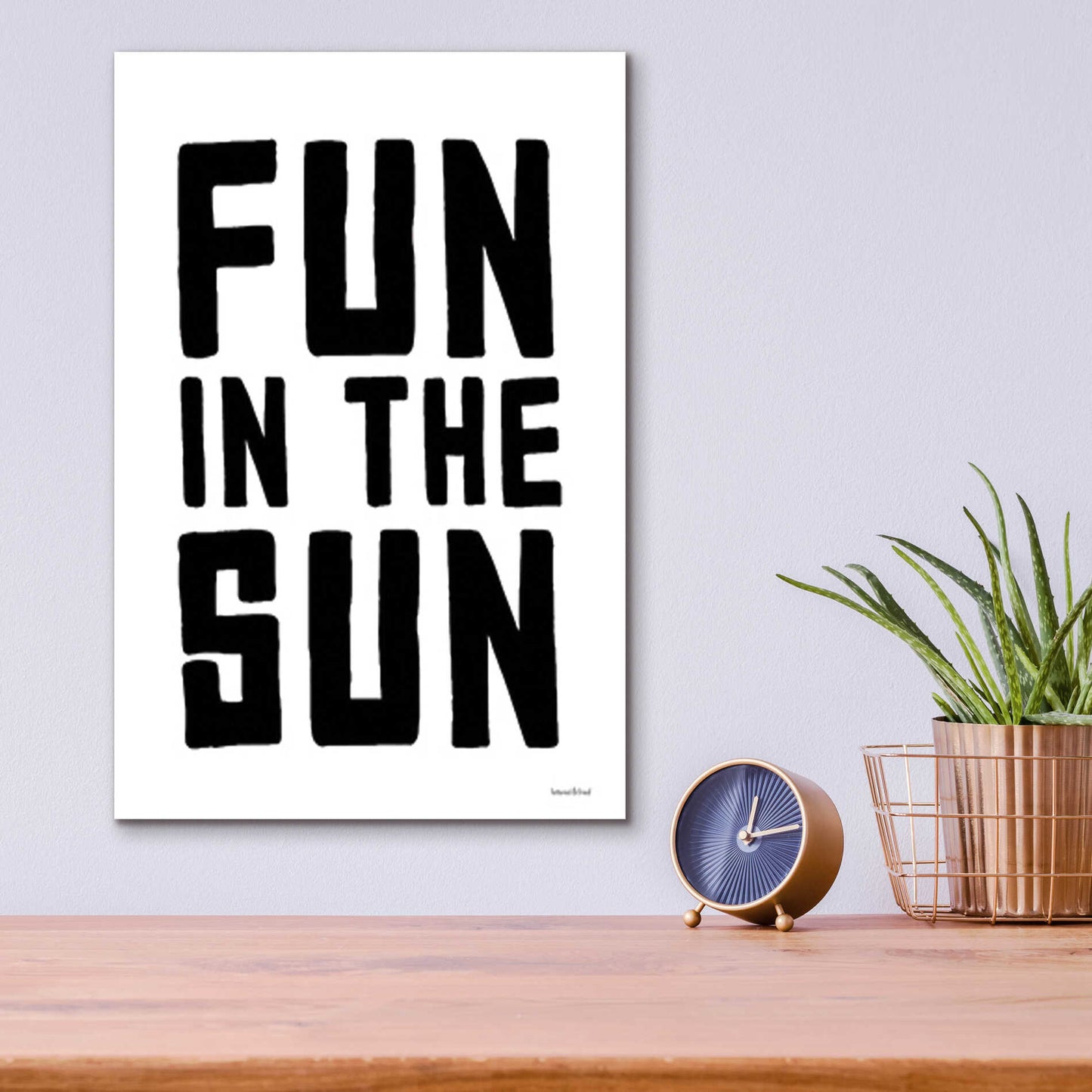 Epic Art 'Fun in the Sun Black and White' by Lettered & Lined, Acrylic Glass Wall Art,12x16