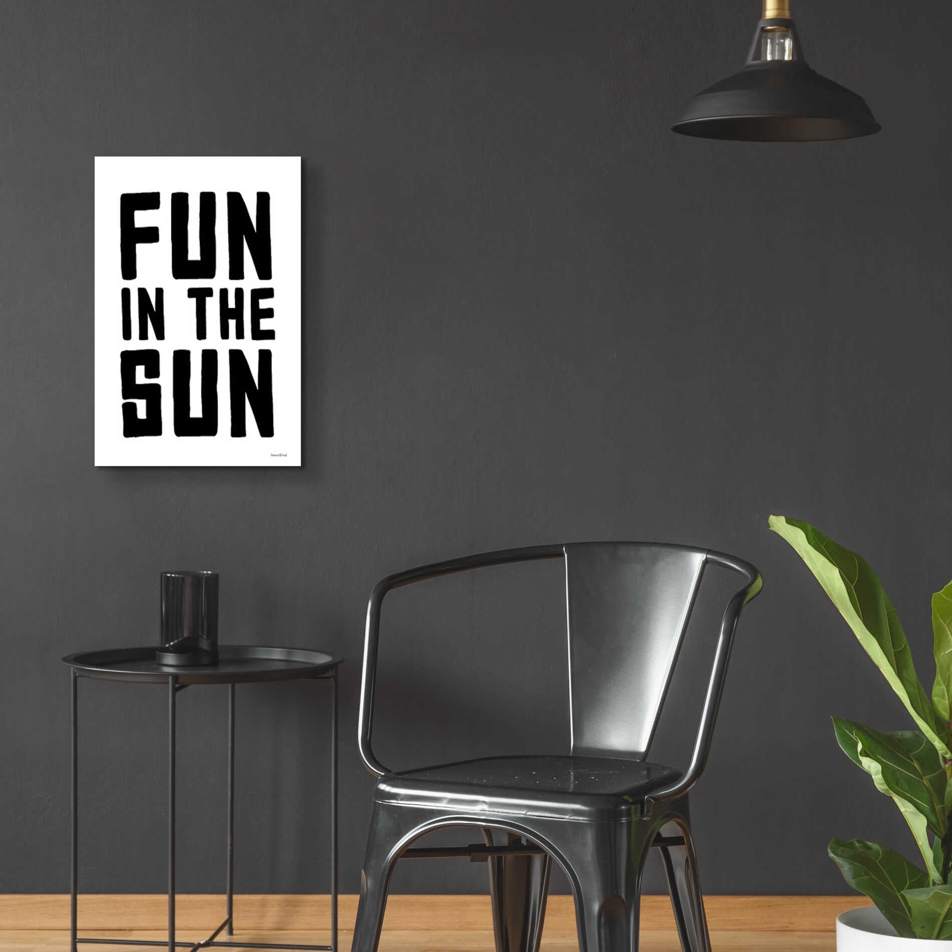 Epic Art 'Fun in the Sun Black and White' by Lettered & Lined, Acrylic Glass Wall Art,16x24