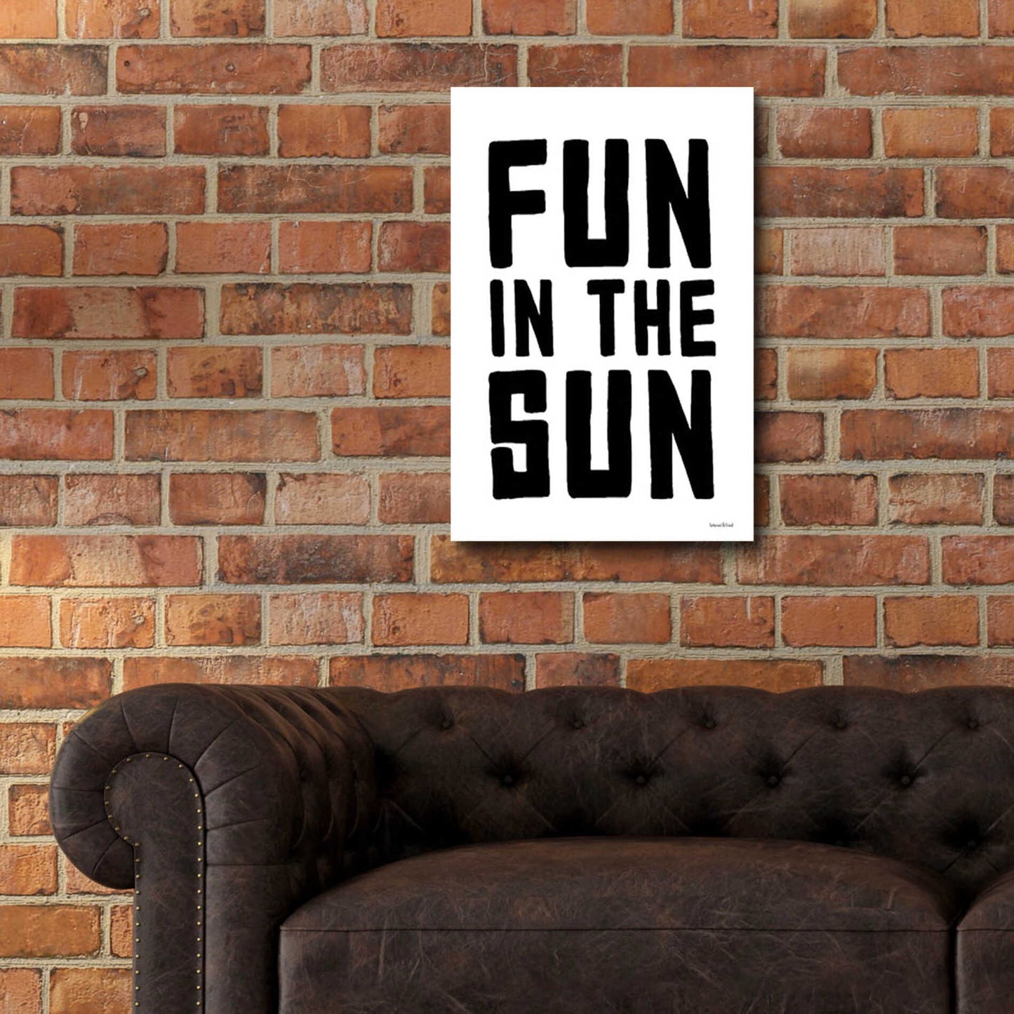 Epic Art 'Fun in the Sun Black and White' by Lettered & Lined, Acrylic Glass Wall Art,16x24