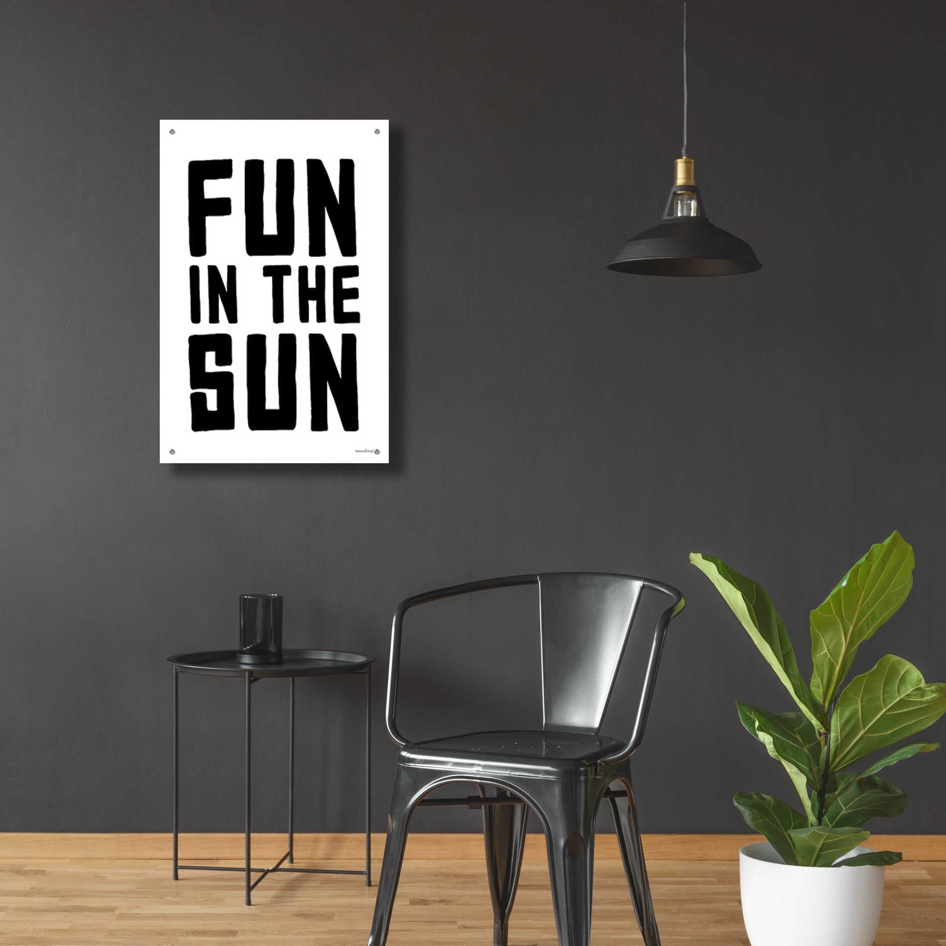 Epic Art 'Fun in the Sun Black and White' by Lettered & Lined, Acrylic Glass Wall Art,24x36