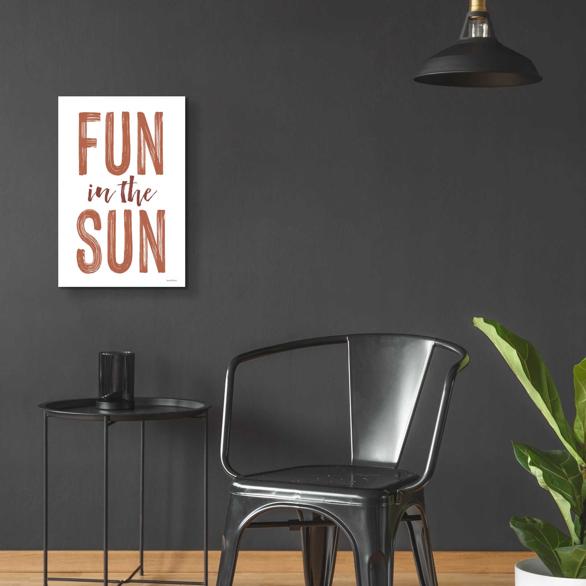 Epic Art 'Fun in the Sun Brown' by Lettered & Lined, Acrylic Glass Wall Art,16x24
