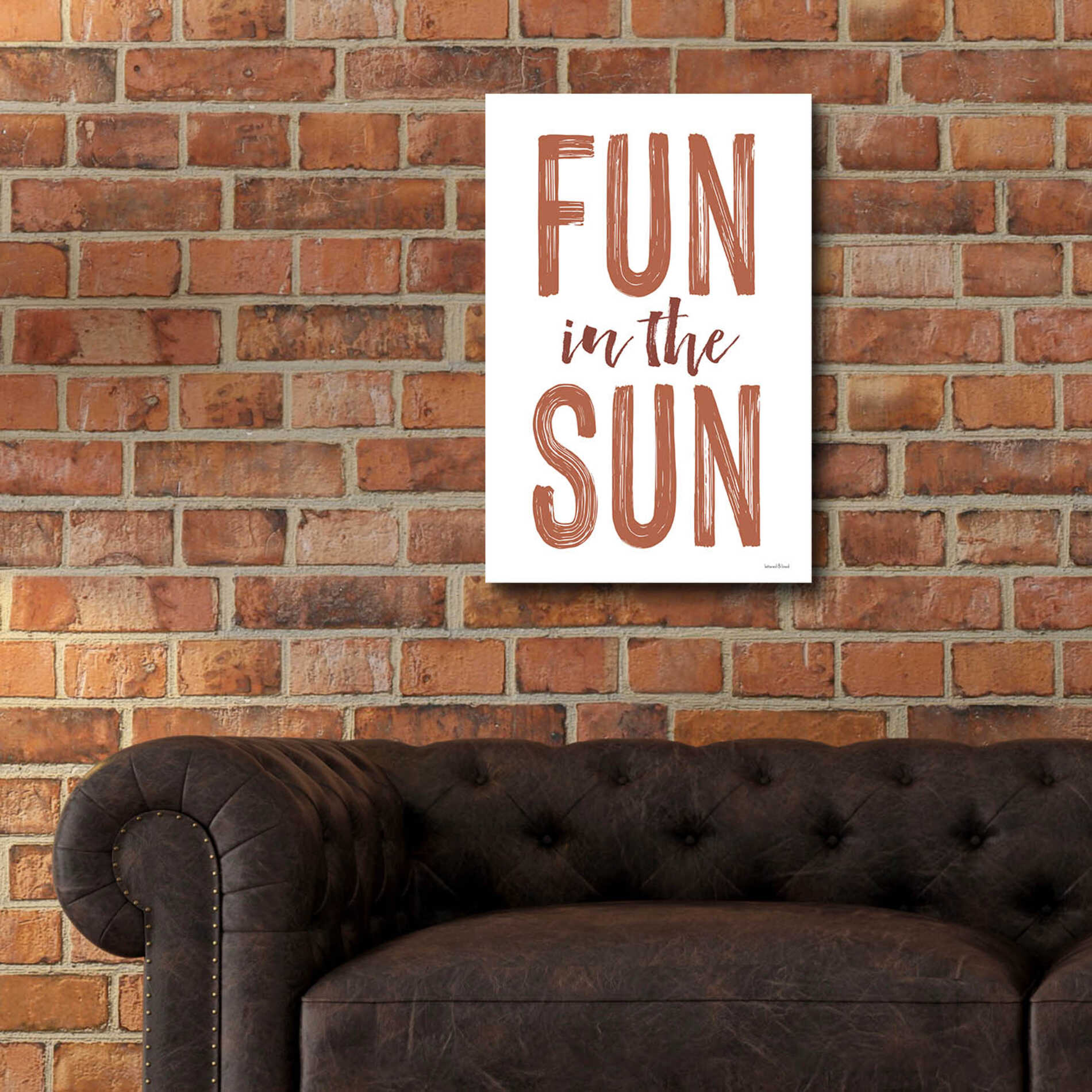 Epic Art 'Fun in the Sun Brown' by Lettered & Lined, Acrylic Glass Wall Art,16x24